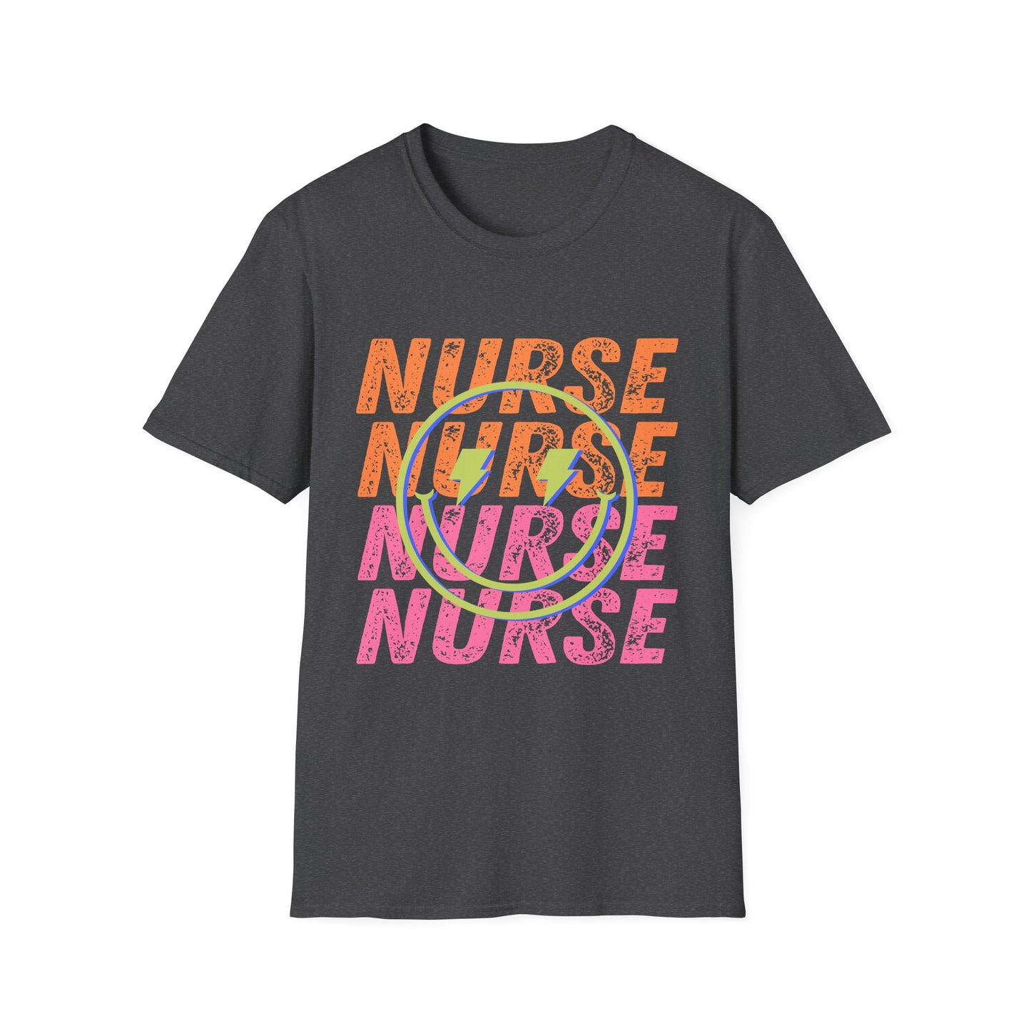 Nurse Repeat Circle Graphic T-Shirt — Colorful Floral Nurse Tee