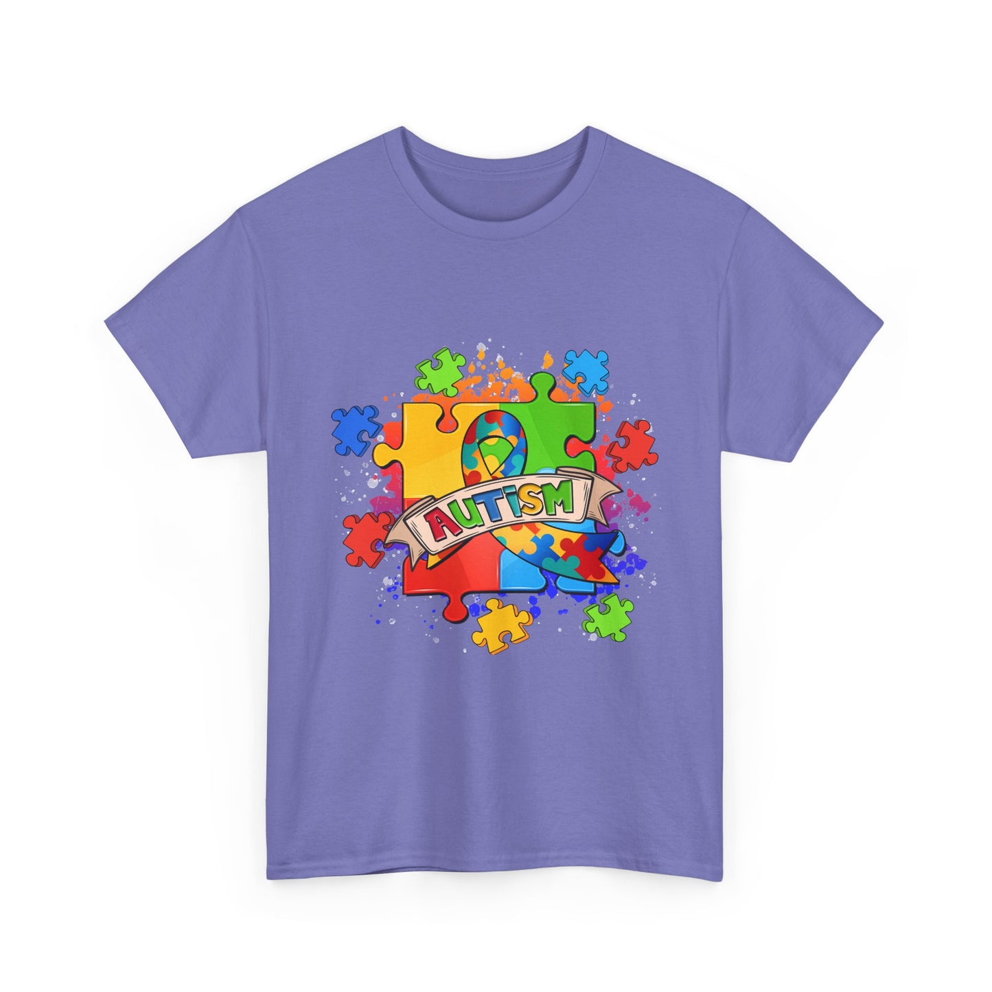 Autism Awareness Puzzle Tee – Colorful 'Autism' Ribbon Design