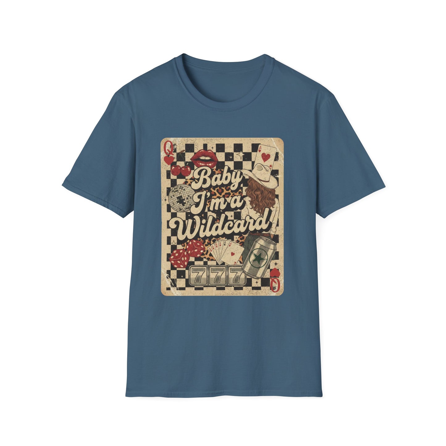 Wildcard Vintage Playing Card T-Shirt — “Baby I’m a Wildcard” Retro Casino Tee