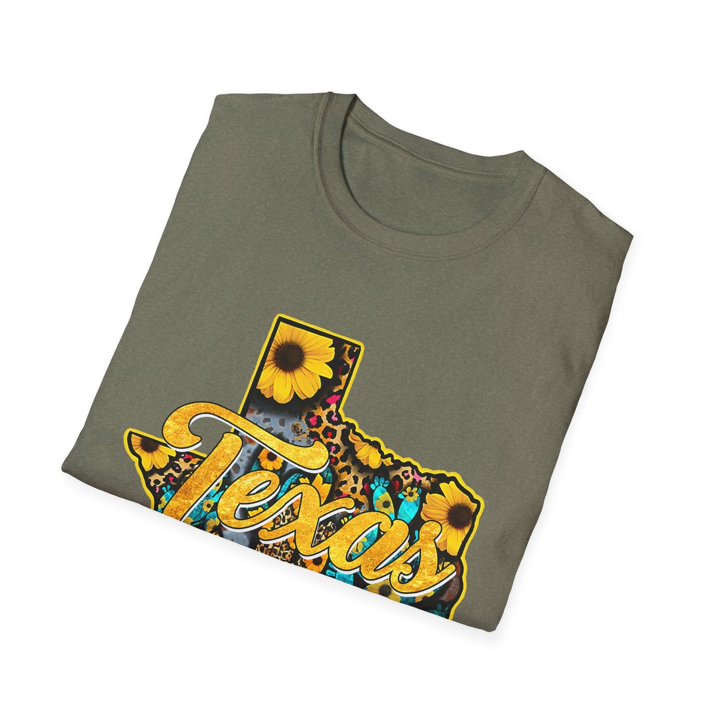 Texas Sunflower State T-Shirt — Floral Texas Map Graphic