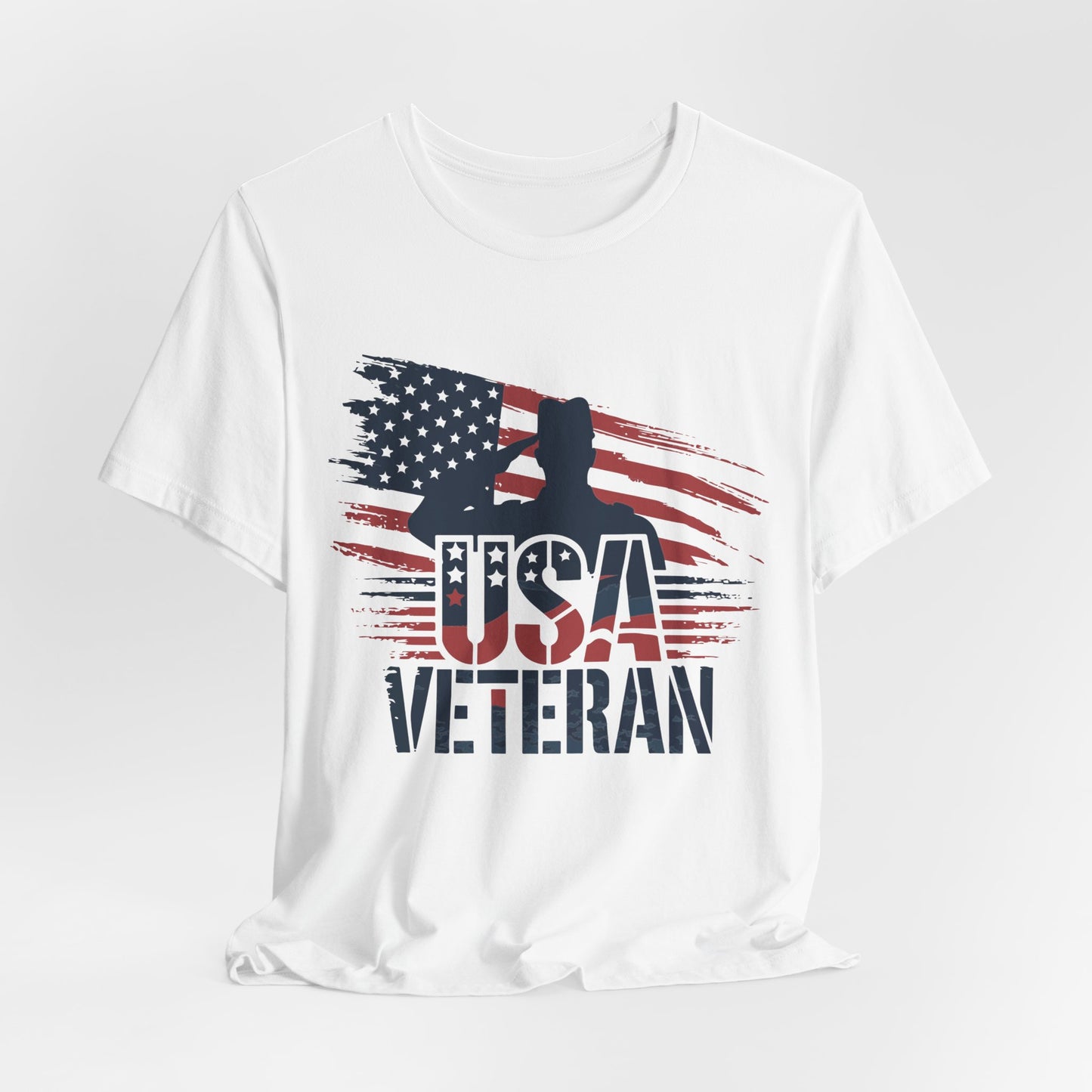 USA Veteran T-Shirt – American Flag Silhouette Patriotic Tee