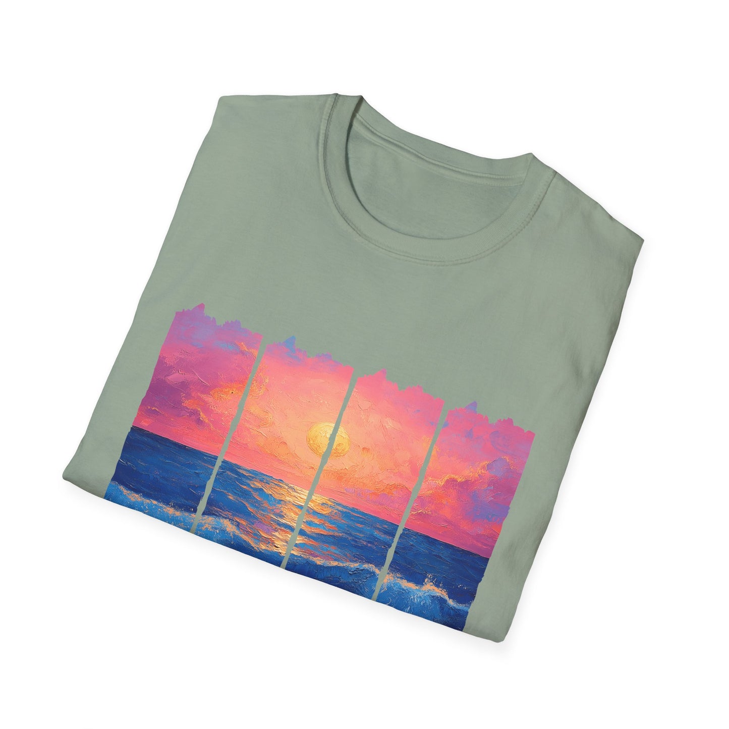 Sunset Ocean Panels T-Shirt — Inspirational Beach Sunset Graphic