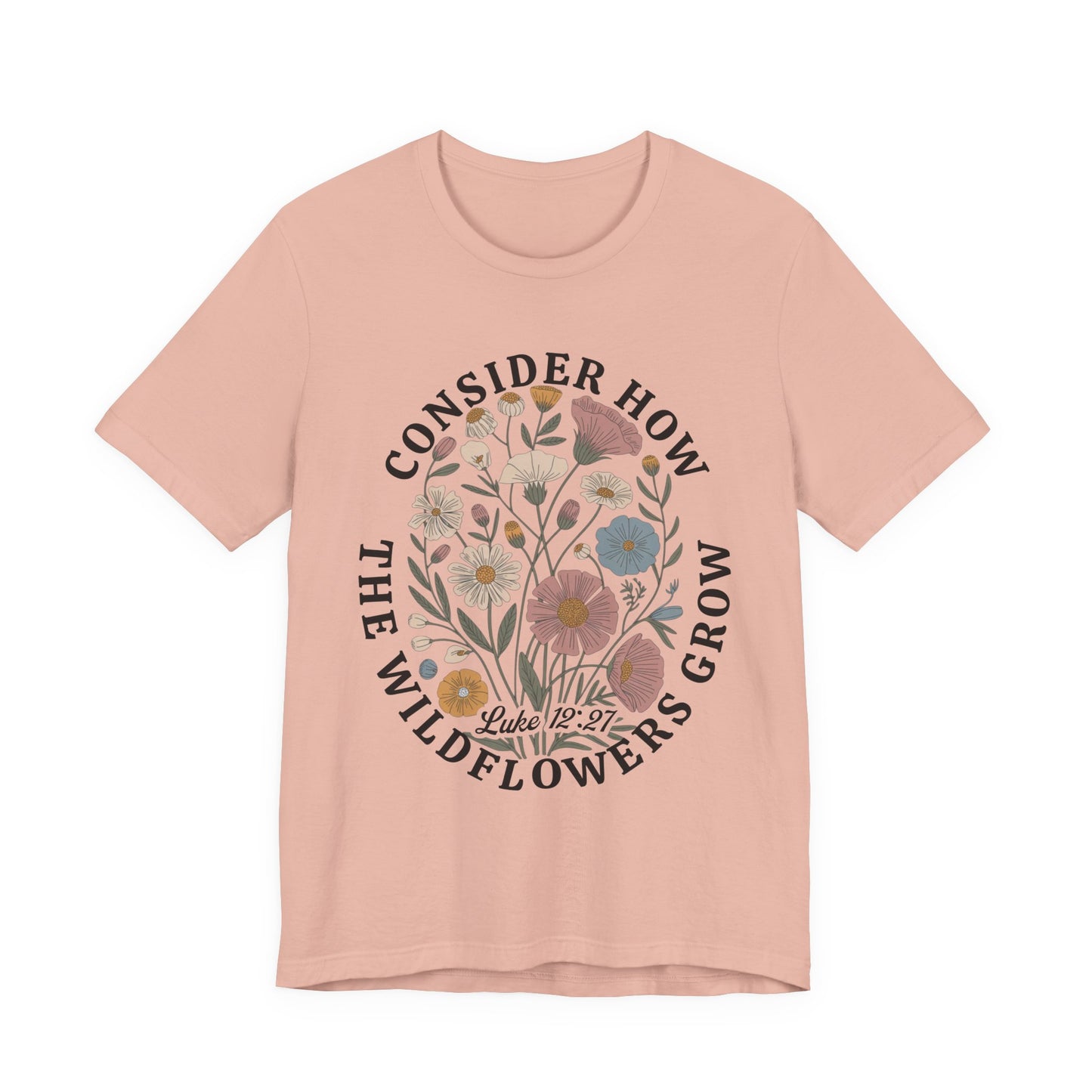 Floral 'Consider How the Wildflowers Grow' T-Shirt