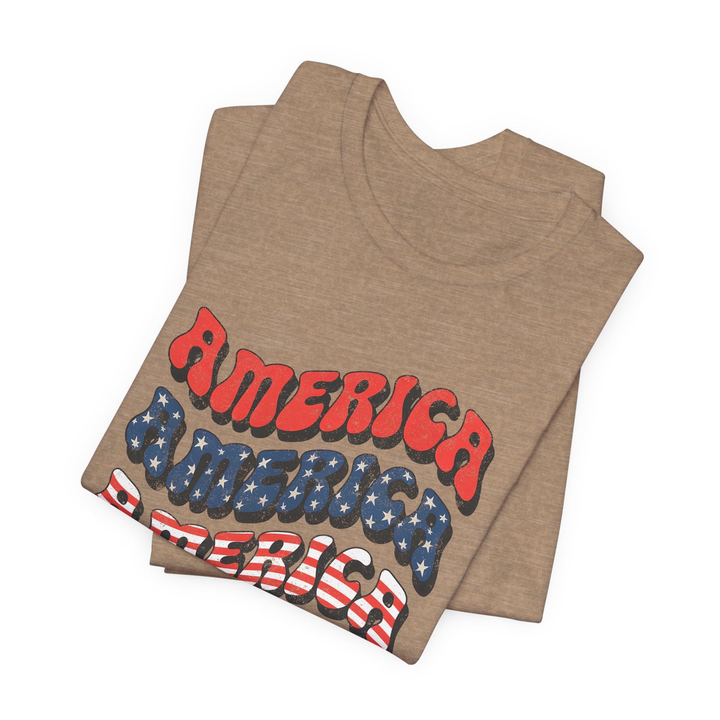 Patriotic "America" Retro Wave T-Shirt