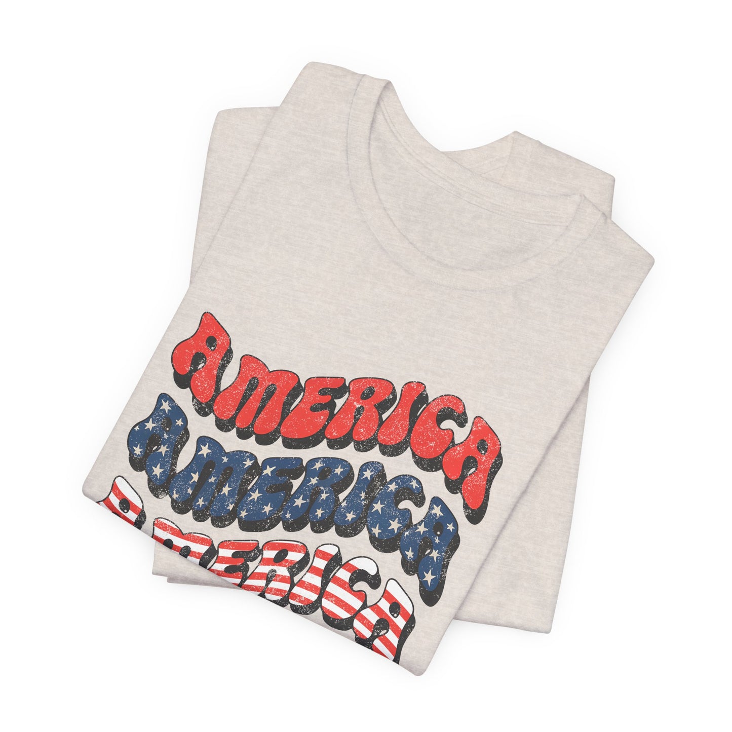 Patriotic "America" Retro Wave T-Shirt