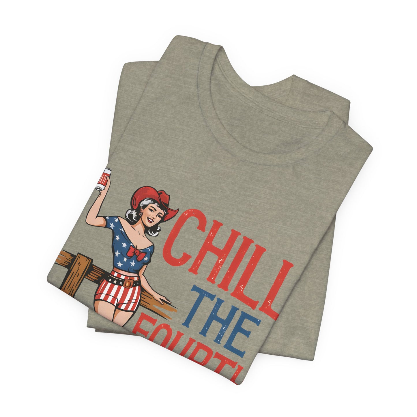 Fourth of July Tee - "Chill the Fourth Out" Vintage Pinup Patriotic Shirt