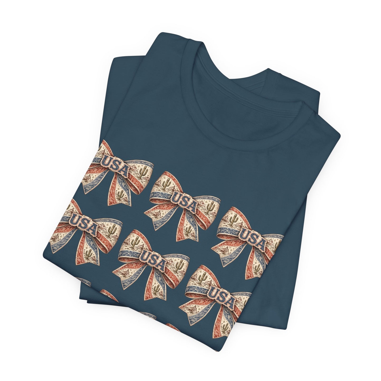USA Patriotic Bow Pattern T-Shirt