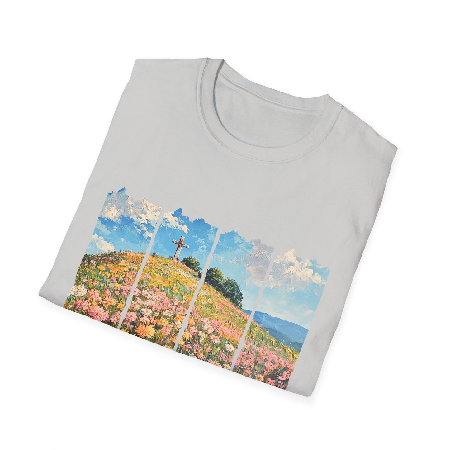Wildflower Hills Scenic Tee — 'Live in It' Landscape Graphic T-Shirt