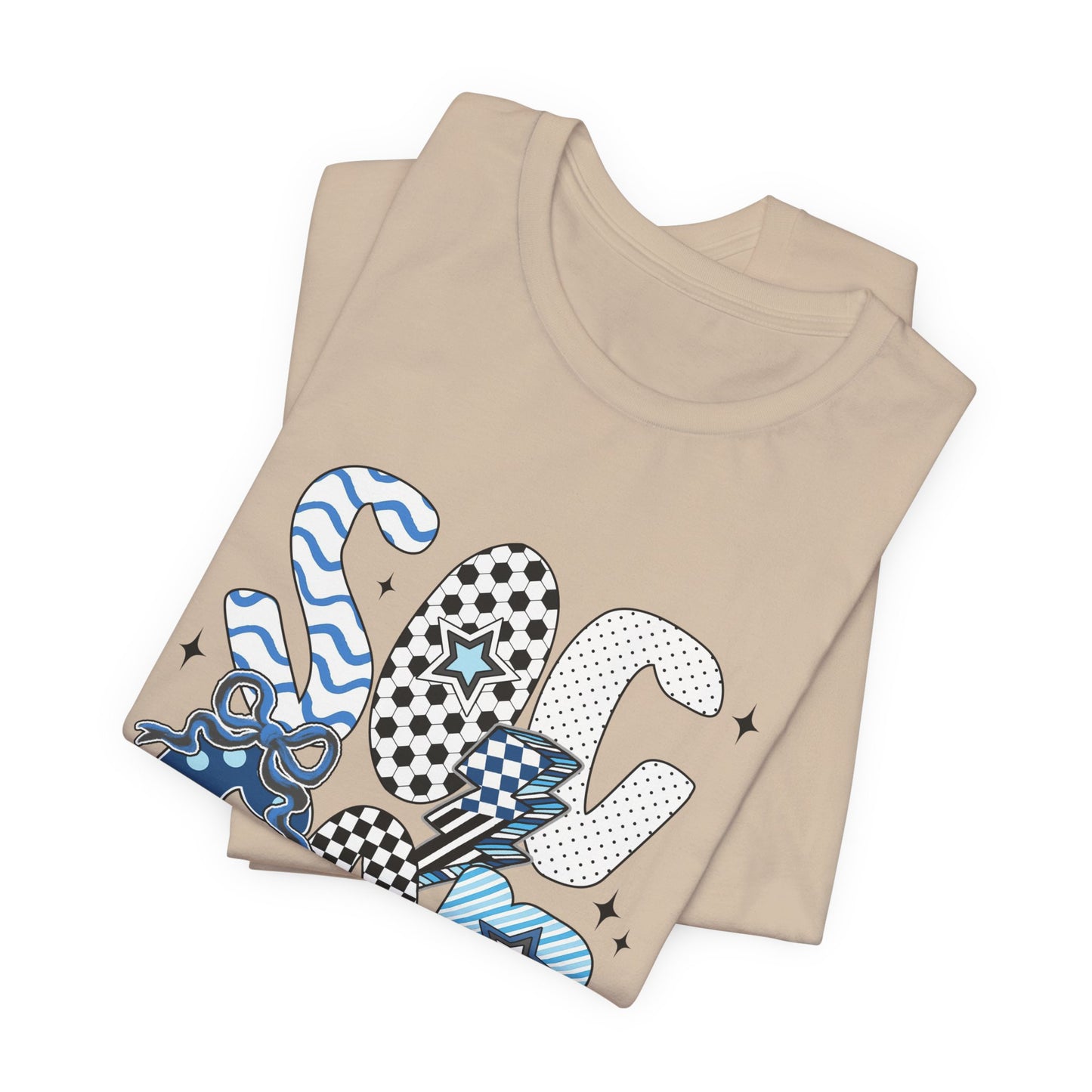 Soccer Mama Graphic Tee — 'Soccer Mama' Blue Patterned Design