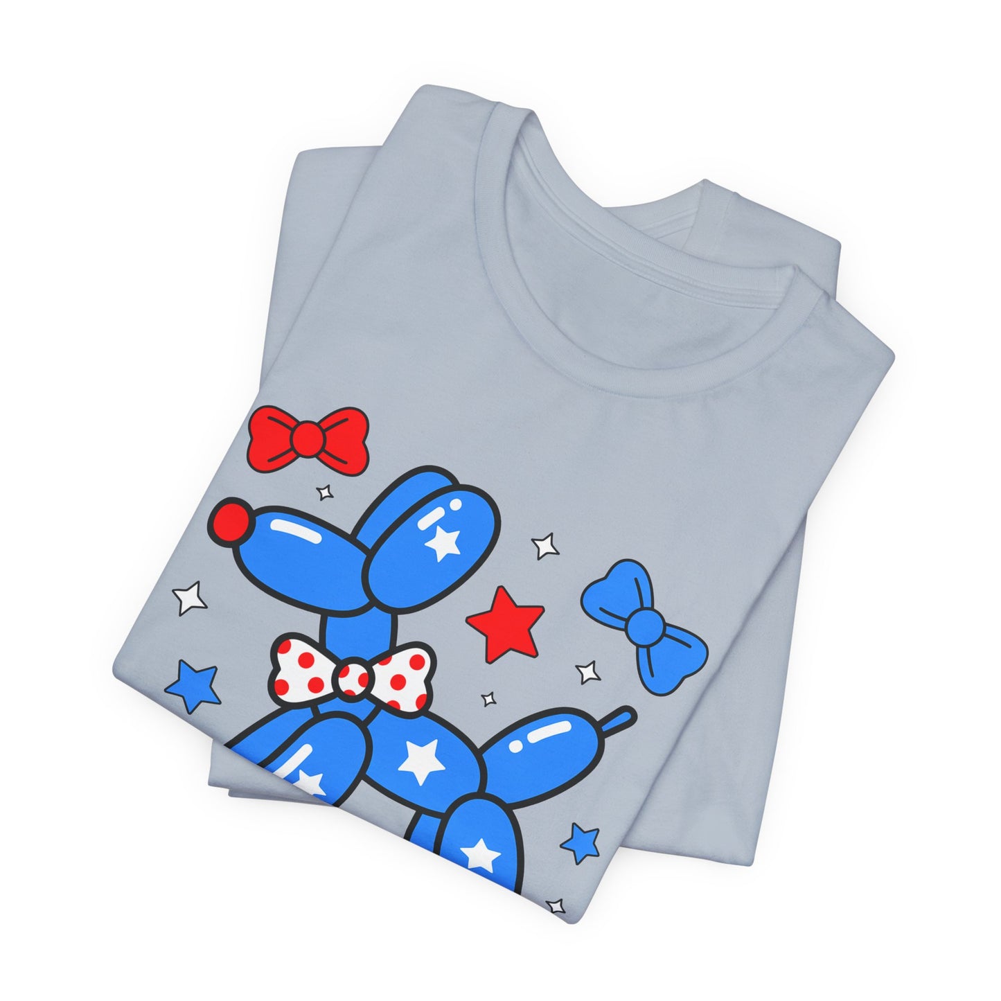 Party in the USA Balloon Dog Tee – Patriotic 4th of July Graphic T-Shirt