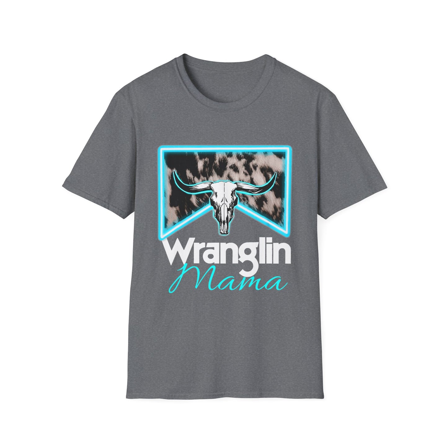 Wranglin Mama Tee — Western Cow Skull Graphic T-Shirt for Moms