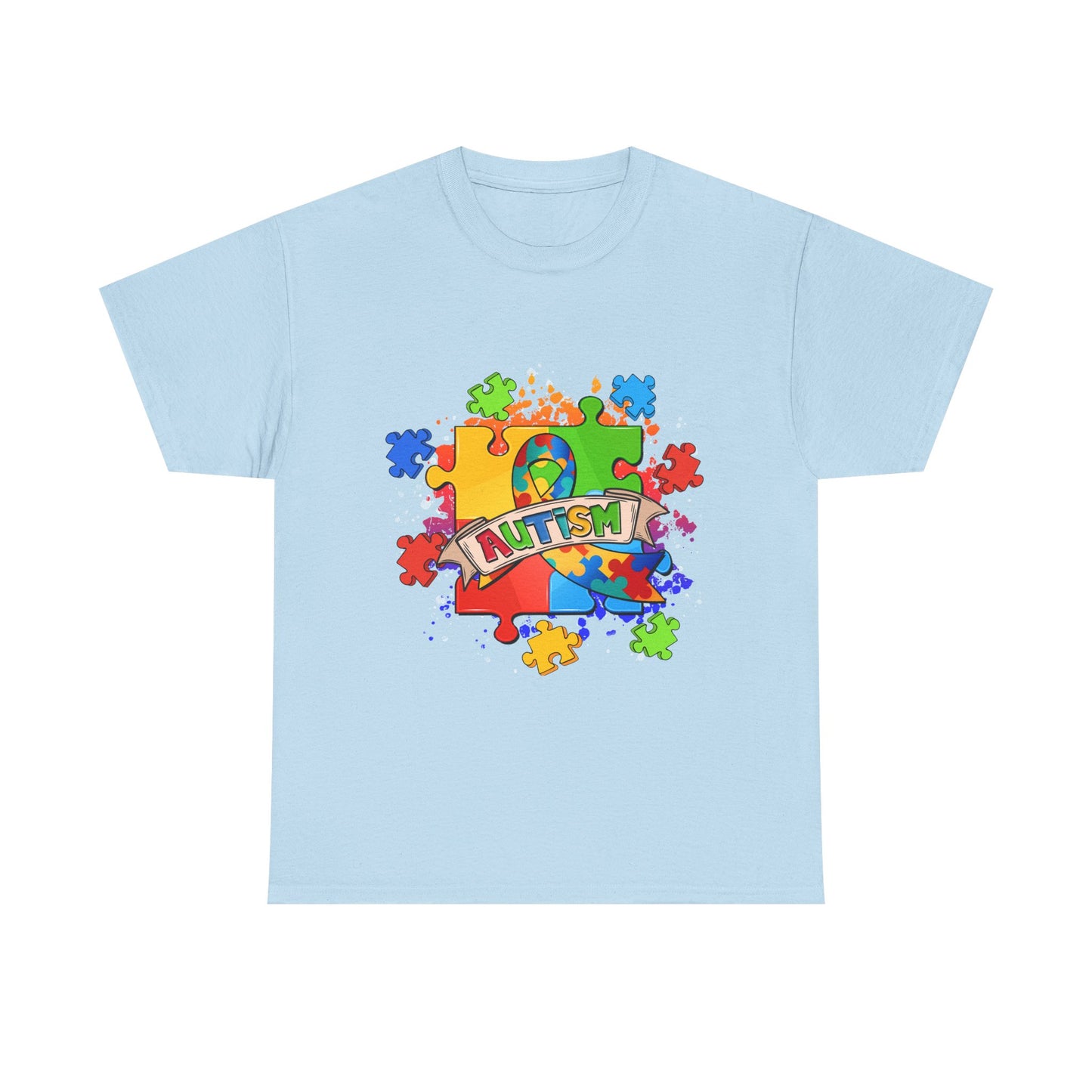 Autism Awareness Puzzle Tee – Colorful 'Autism' Ribbon Design