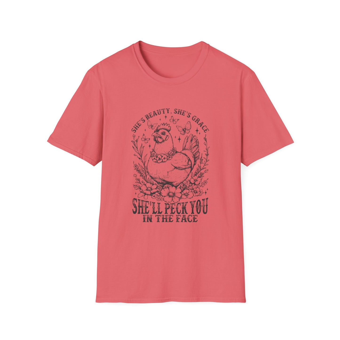 She'll Peck You In The Face Chicken T-Shirt – Funny Farmyard Hen Graphic Tee
