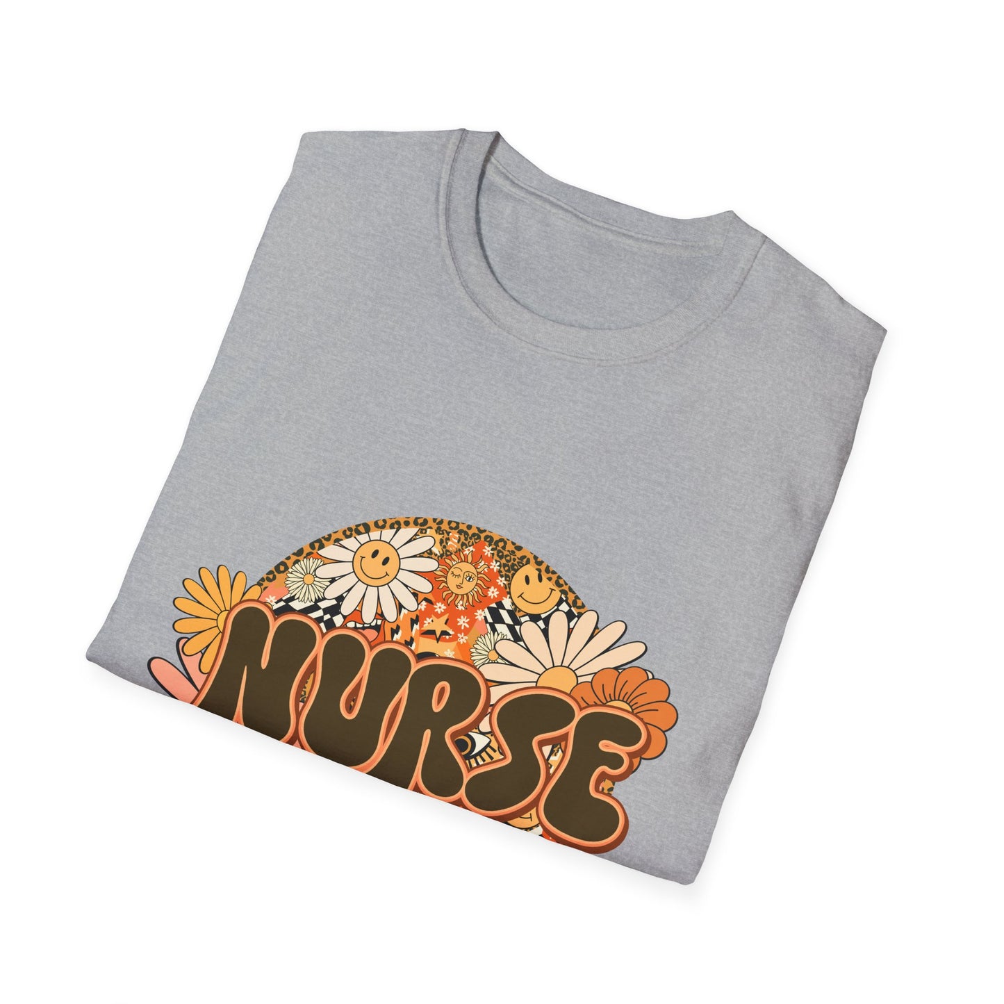 Retro Floral 'Nurse' T-Shirt — 70s Vintage Daisy Design for Nurses