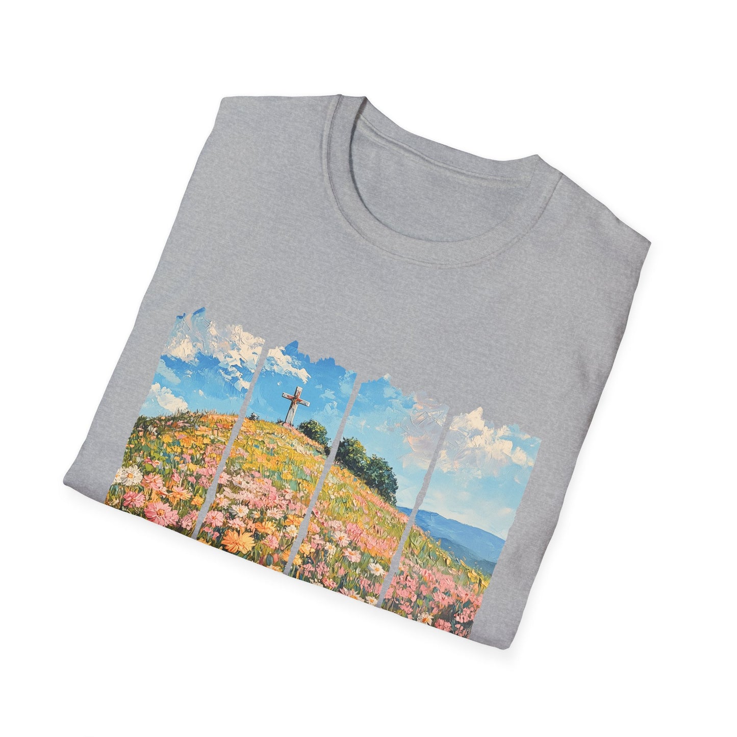 Wildflower Hills Scenic Tee — 'Live in It' Landscape Graphic T-Shirt