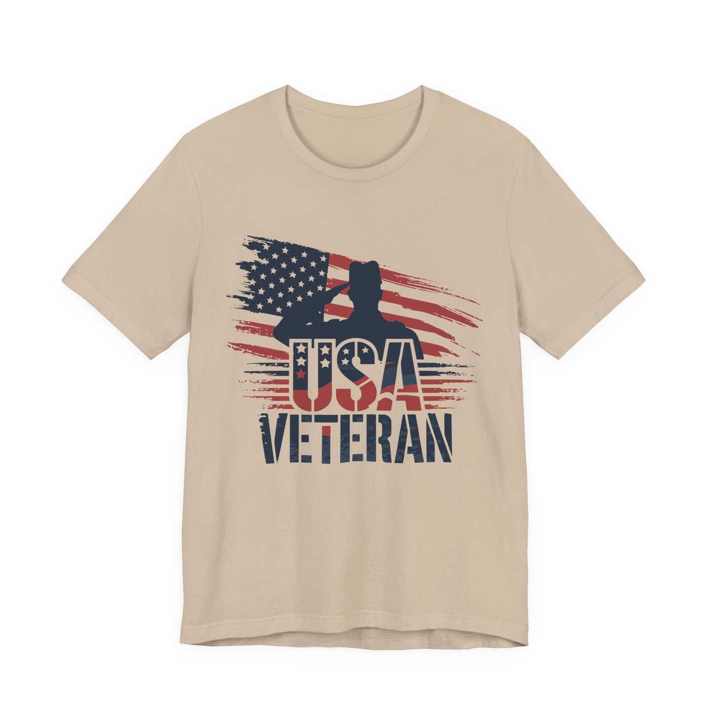 USA Veteran T-Shirt – American Flag Silhouette Patriotic Tee