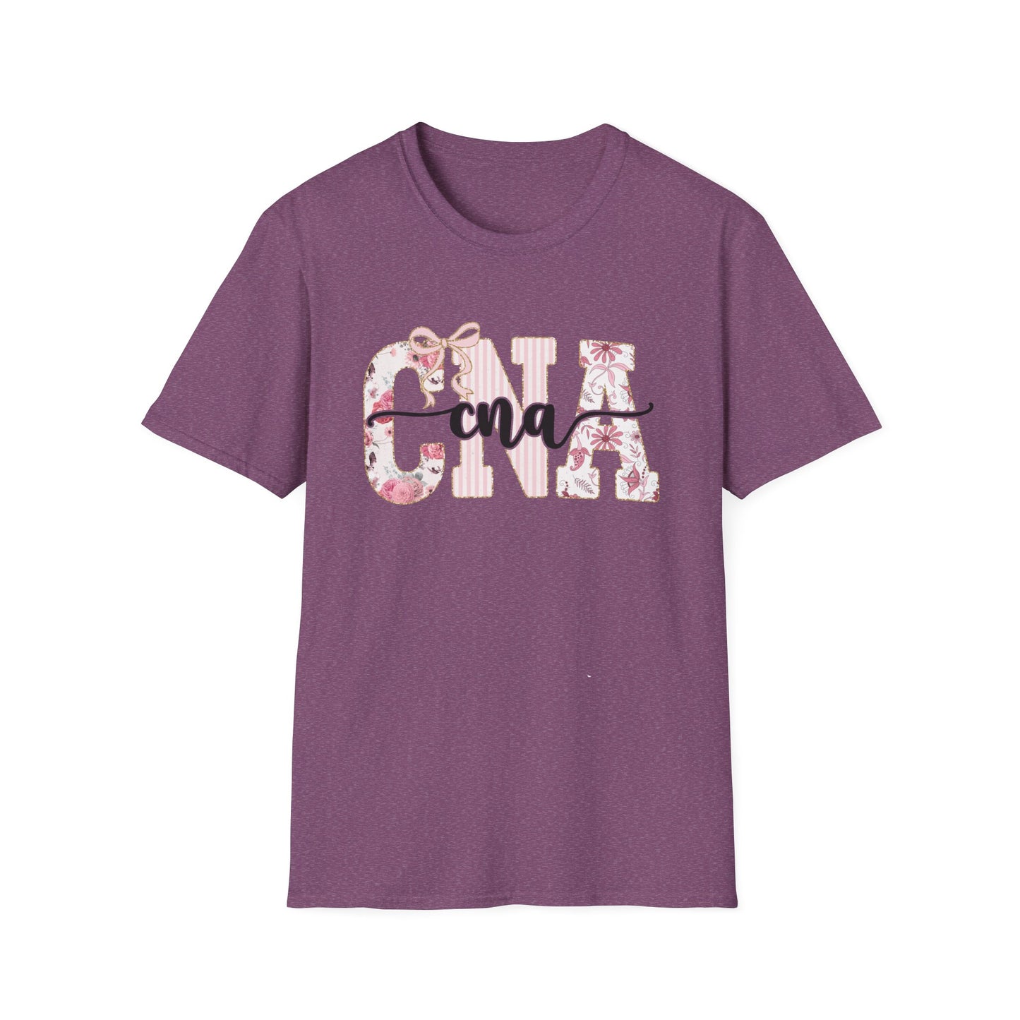 CNA Floral Monogram T-Shirt — Nurse CNA Gift, Pink Floral CNA Tee