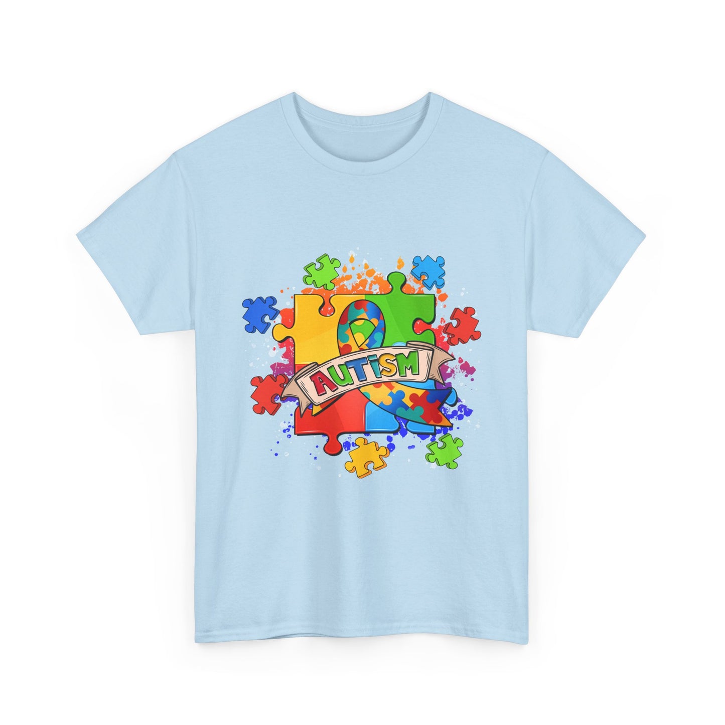 Autism Awareness Puzzle Tee – Colorful 'Autism' Ribbon Design