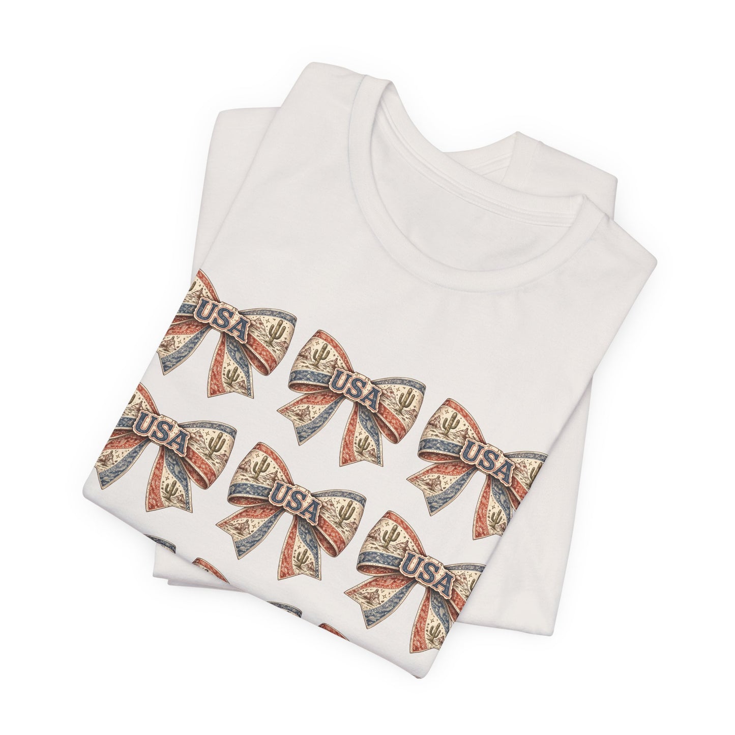 USA Patriotic Bow Pattern T-Shirt