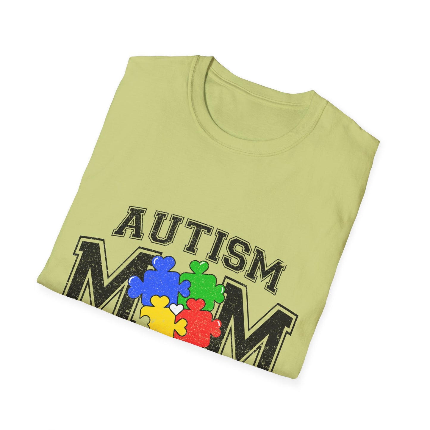 Autism Mom T-Shirt — "Like a Normal Mom Except Much Stronger" Puzzle Heart Tee