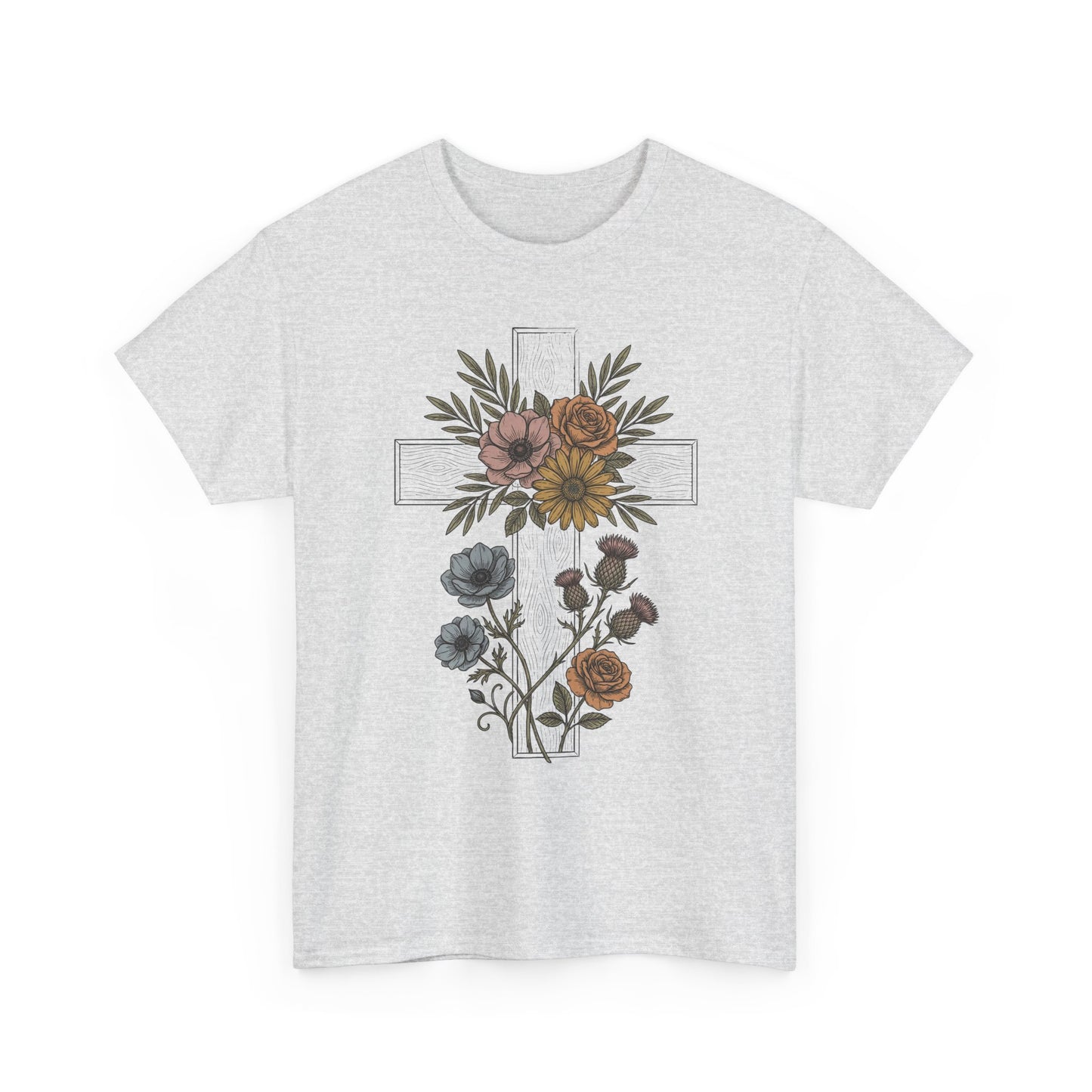 Faith Floral T‑Shirt — "Even in the Chaos His Grace Still Finds Me" Inspirational Tee