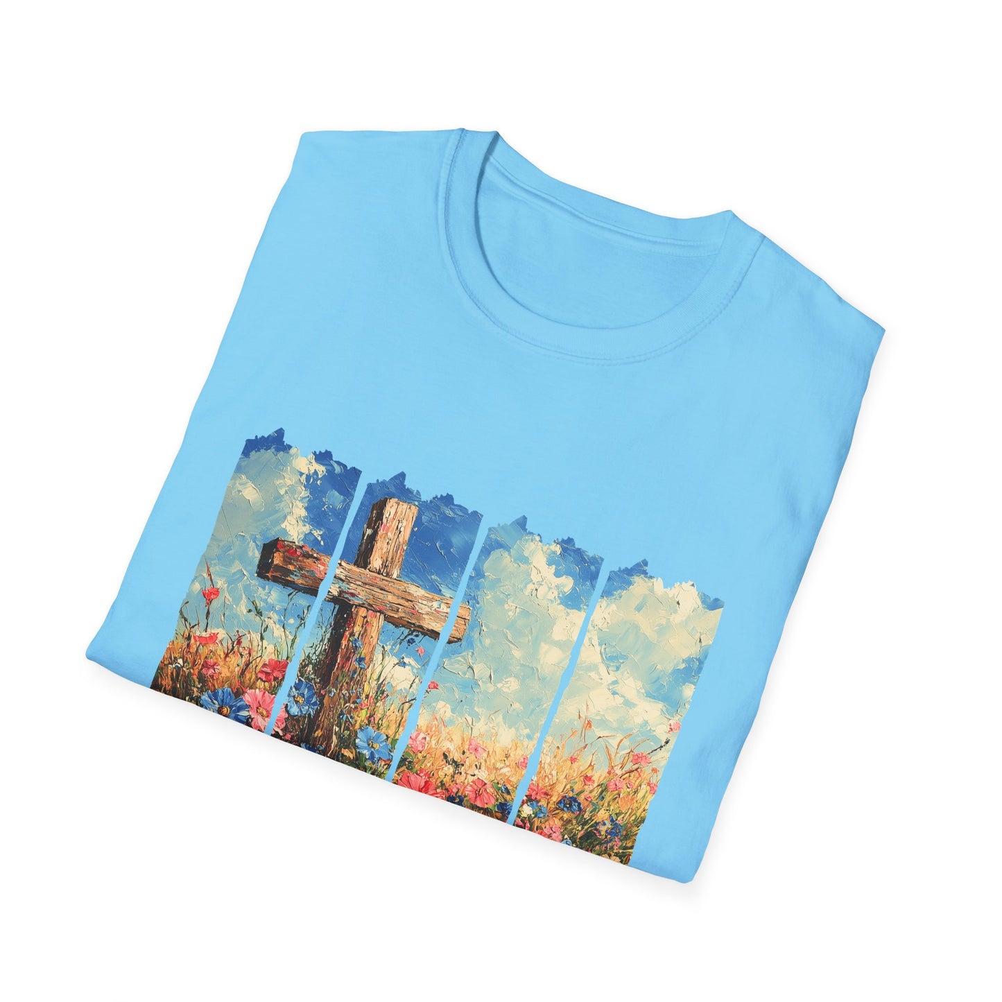 Cross and Flowers T-Shirt – Christian Faith Floral Graphic Tee (Acts 2:37)