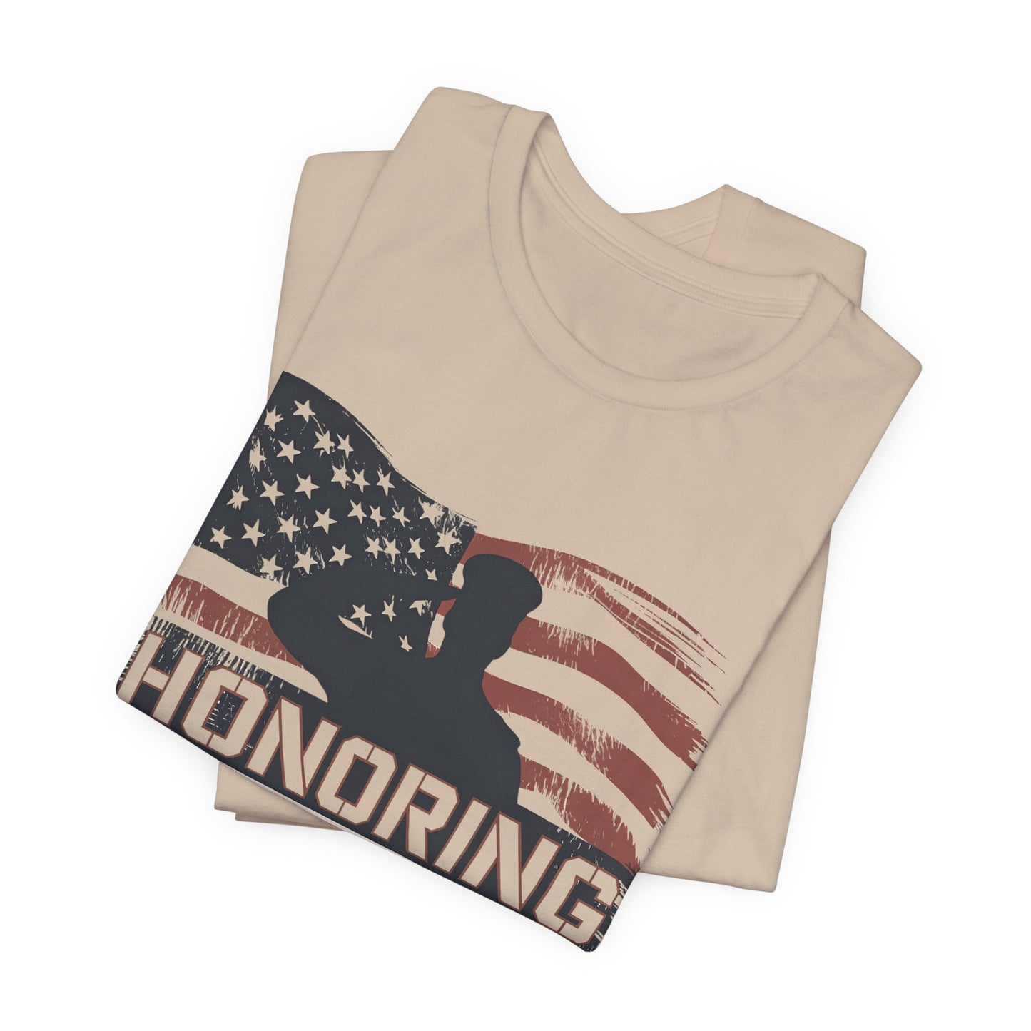 Honoring Our Heroes T-Shirt — American Flag Salute Veteran Memorial Tee