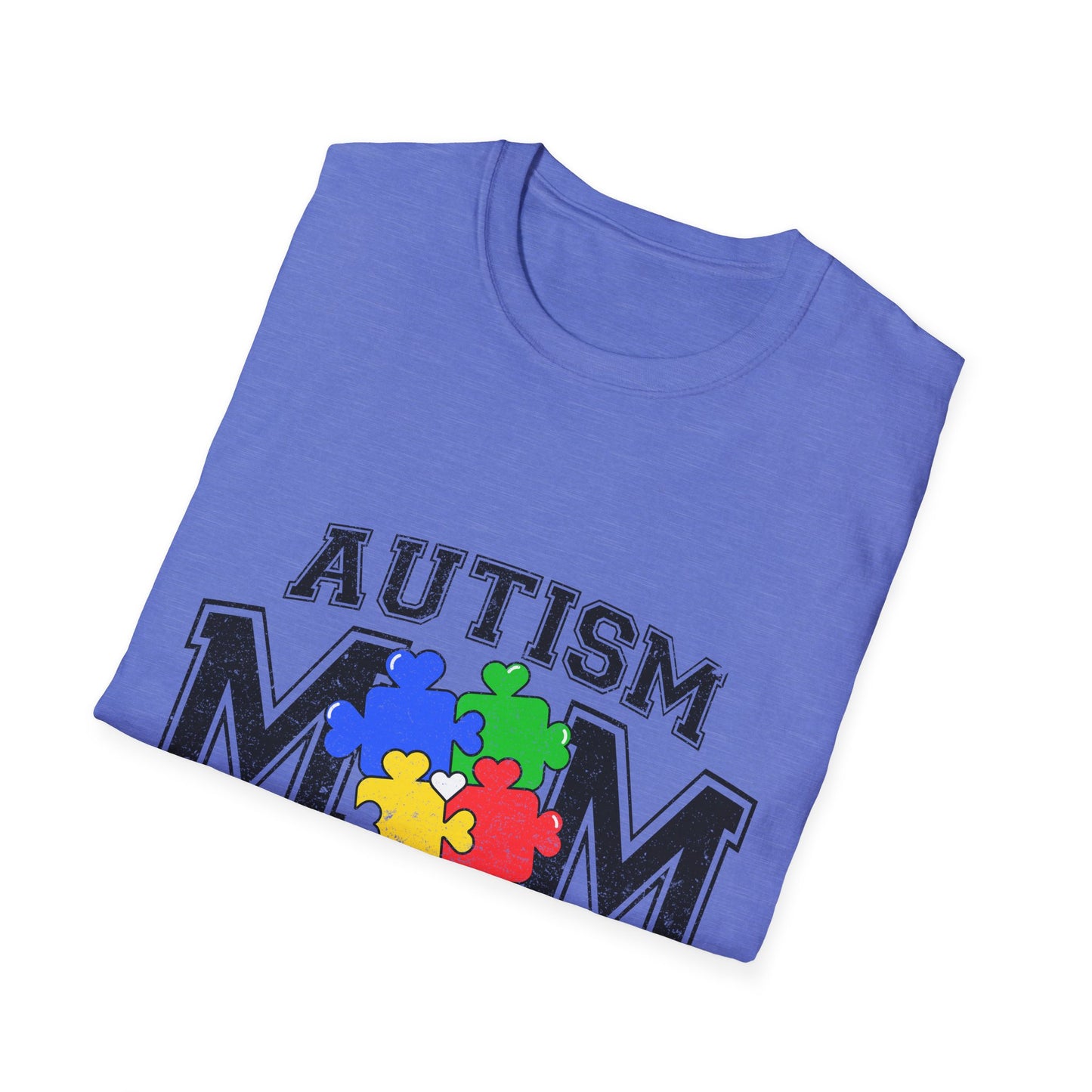 Autism Mom T-Shirt — "Like a Normal Mom Except Much Stronger" Puzzle Heart Tee