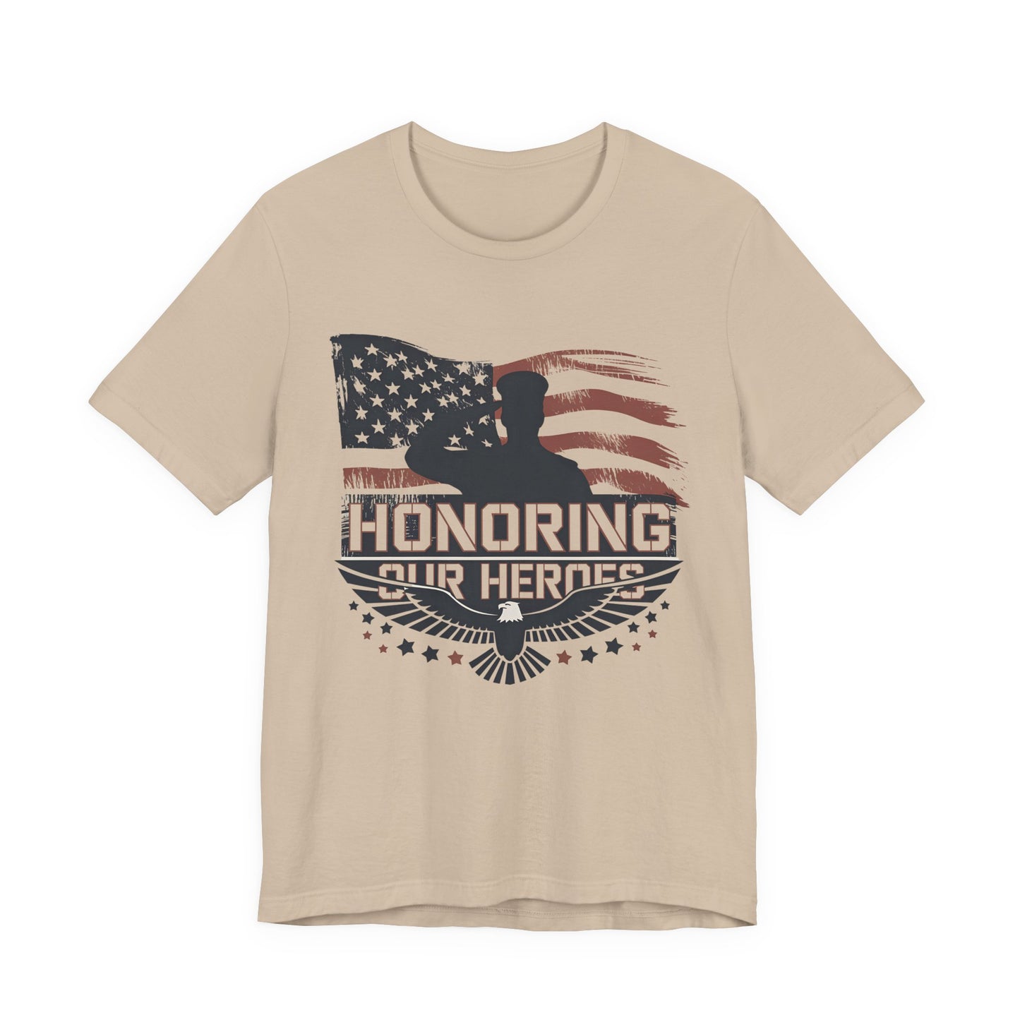 Honoring Our Heroes T-Shirt — American Flag Salute Veteran Memorial Tee