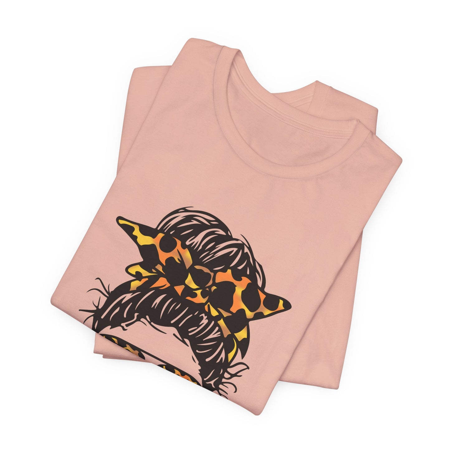 Dog Mom T-Shirt – "Kinda Busy Being a Dog Mom" Leopard Print Messy Bun Tee