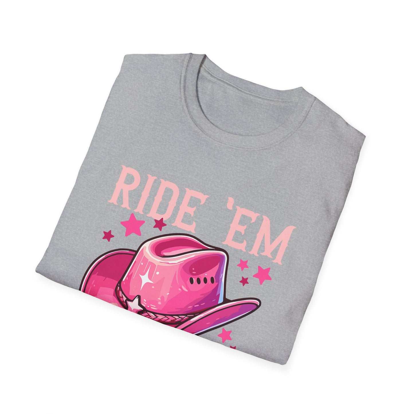 Ride 'Em Cowgirl T-Shirt — Pink Cowboy Hat Graphic Tee