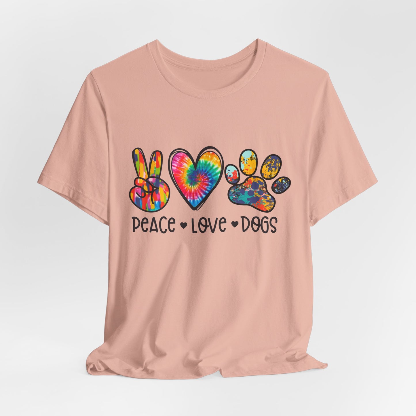 Peace Love Dogs Tie-Dye T-Shirt