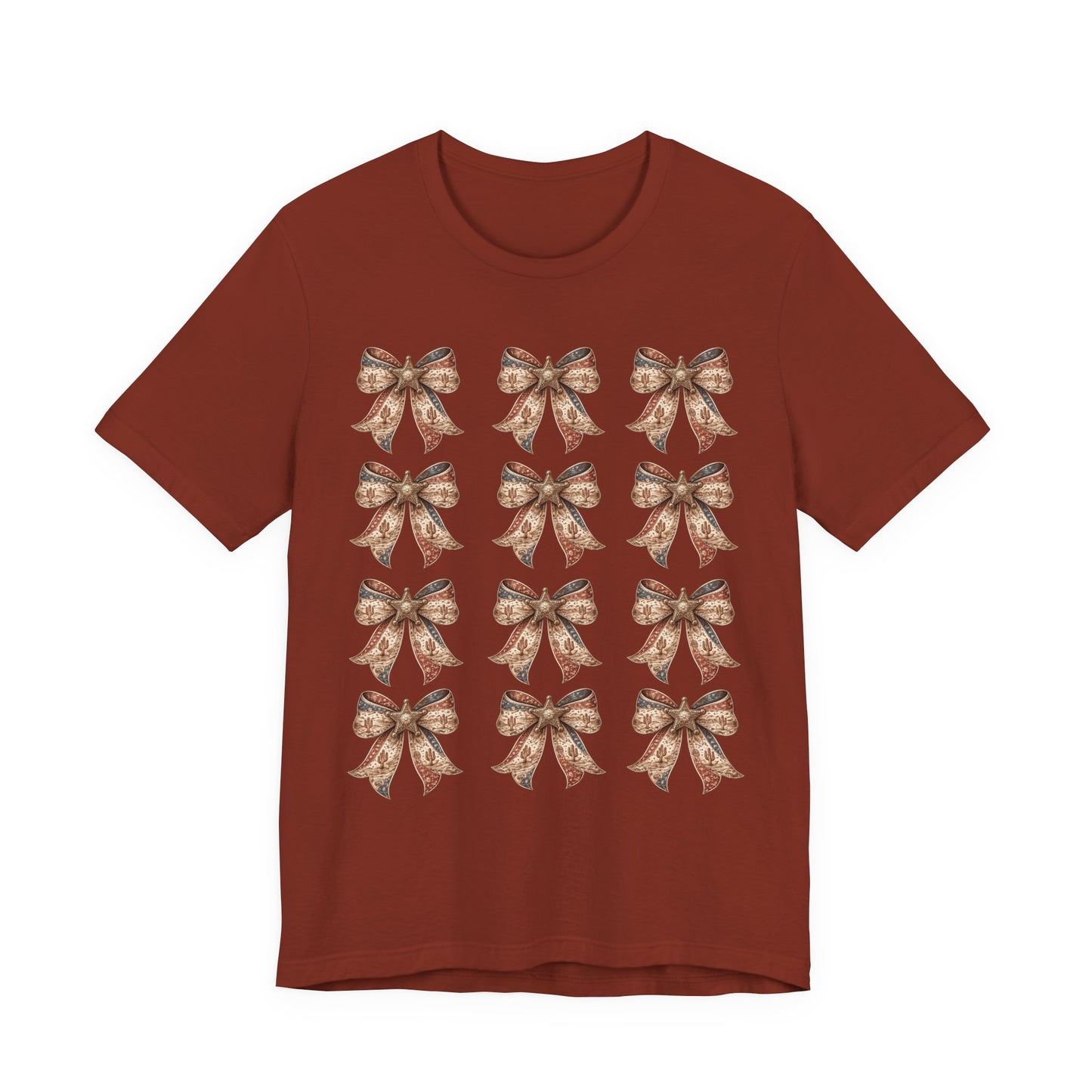 Bow Pattern Tee — Vintage Floral Ribbon Graphic Shirt