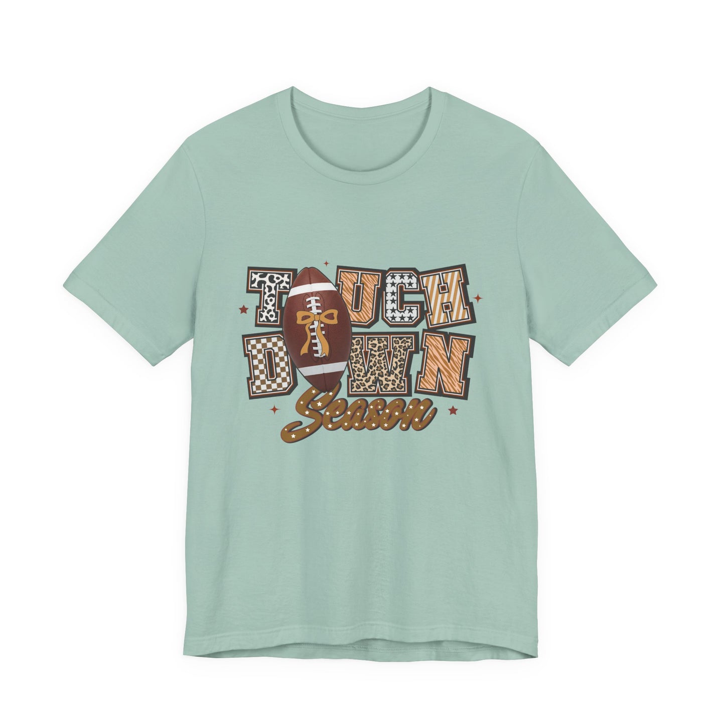 Touchdown Season Football T-Shirt — Retro Brown Leopard Print Design