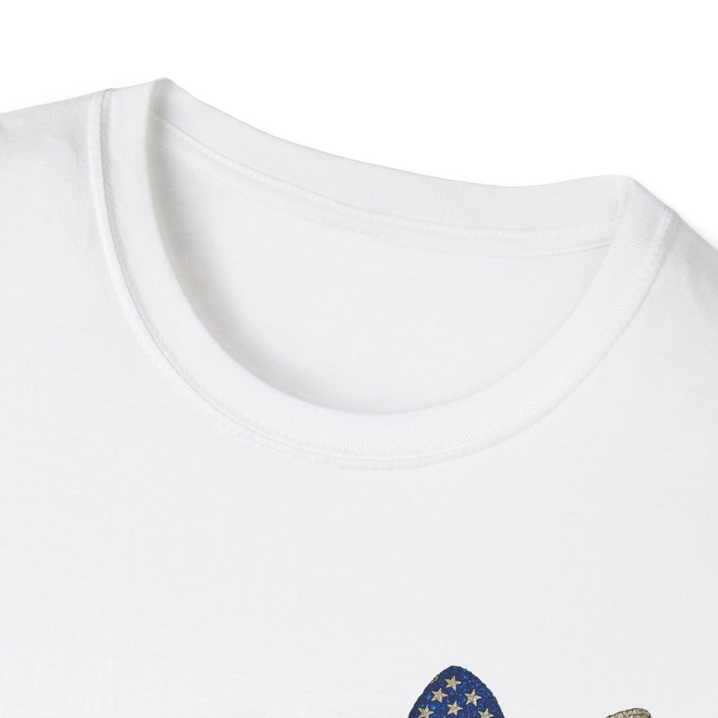 Patriotic Tee - "Land of the Free Because of the Brave" American Flag Bow