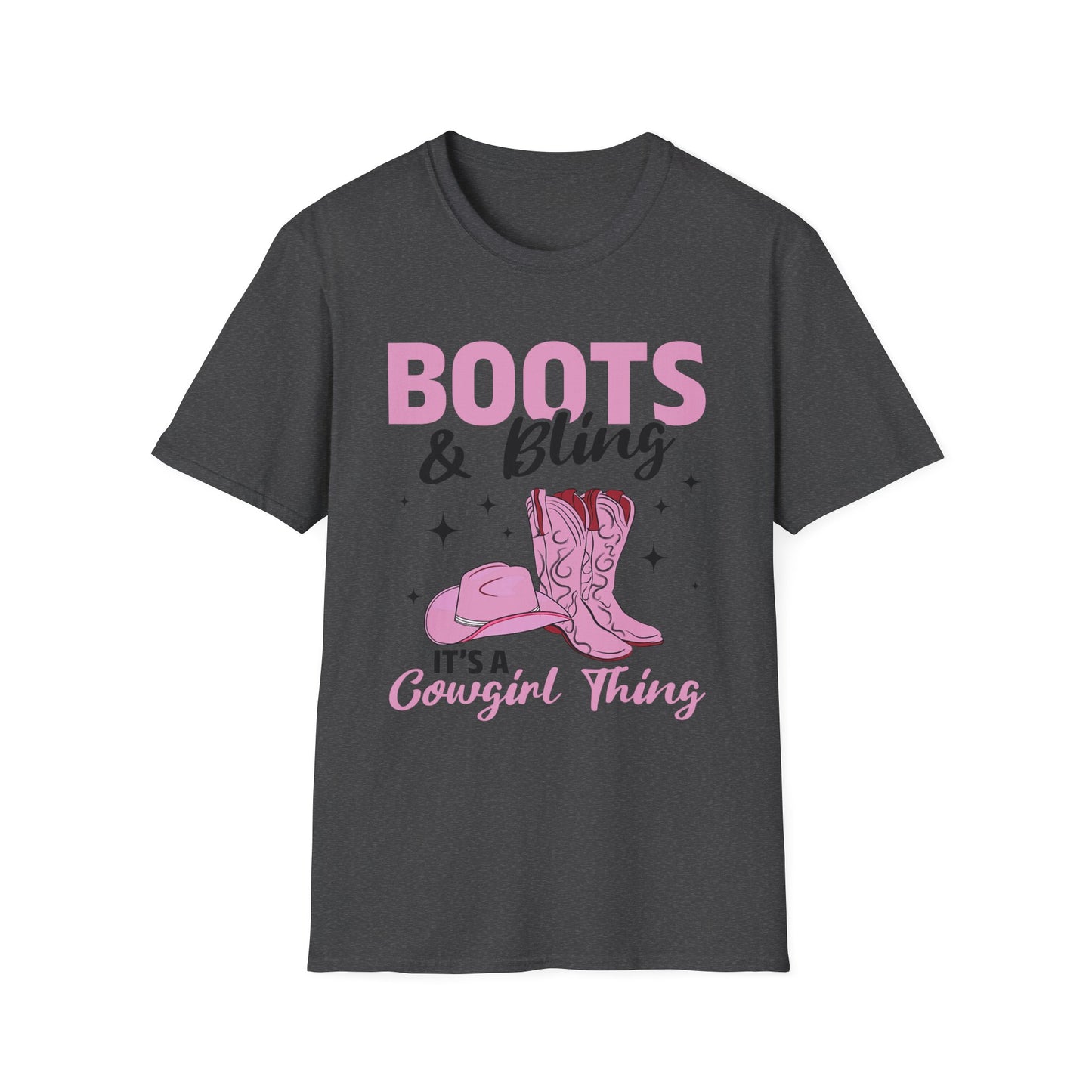 Boots & Bling Cowgirl T-Shirt — 'It's a Cowgirl Thing' Pink Cowboy Boots Tee