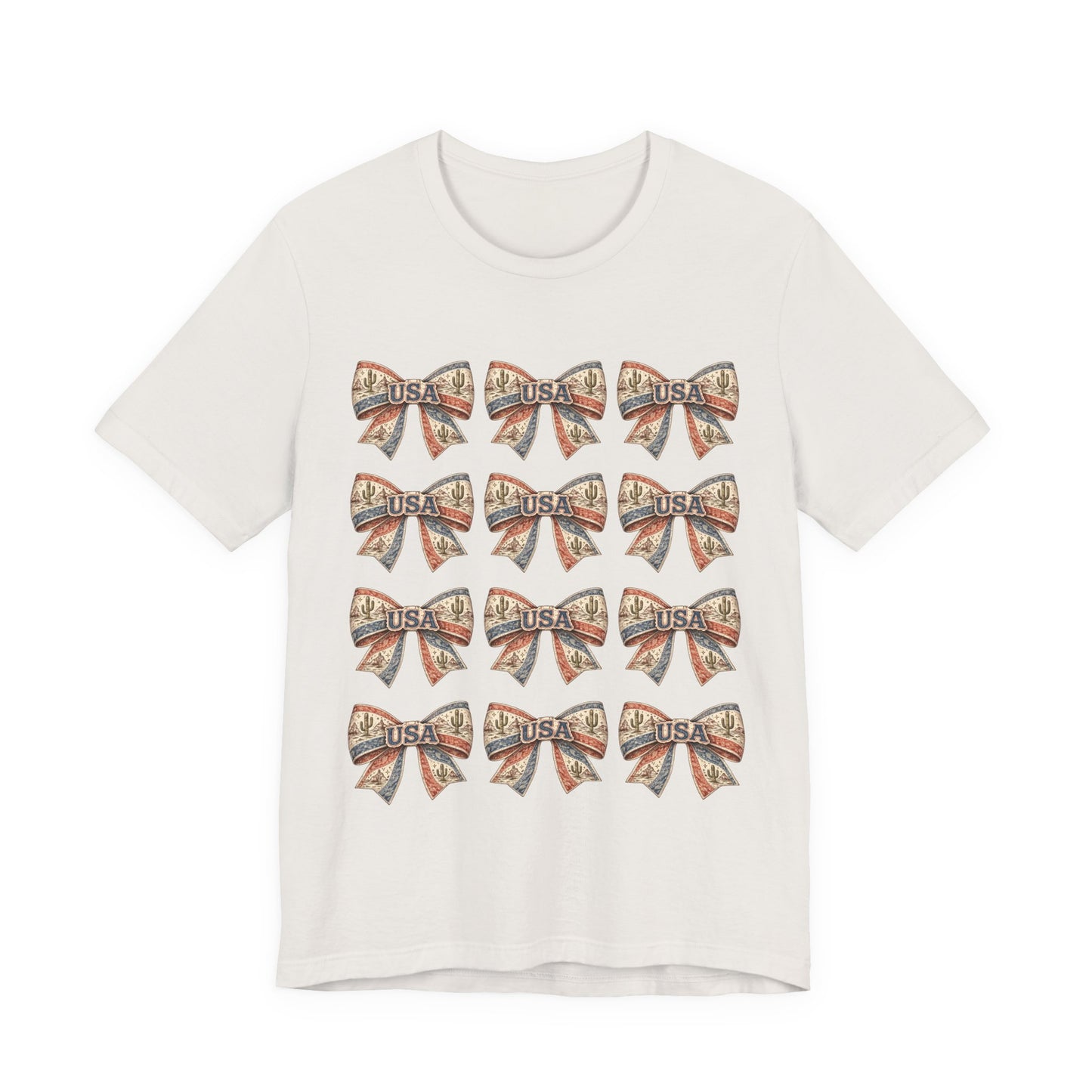 USA Patriotic Bow Pattern T-Shirt