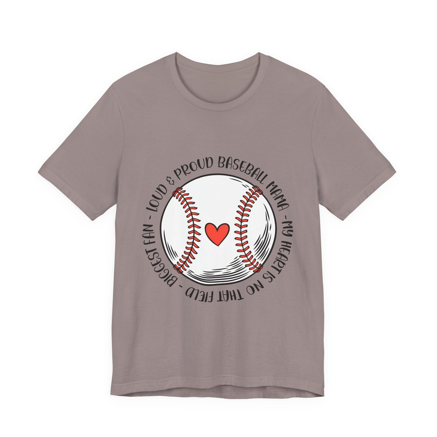 Baseball Mom Tee – Proud Baseball Mama Graphic Shirt (Heart & Stitch Design)