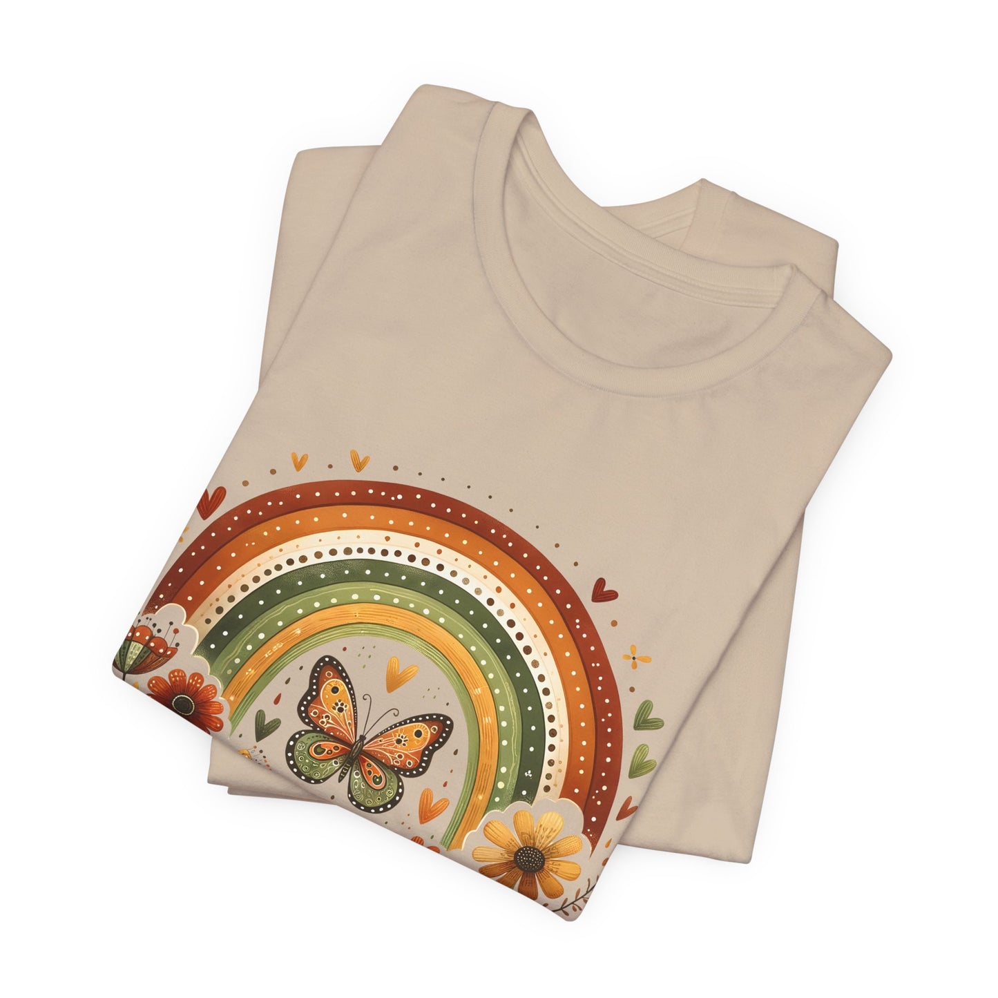 Believe In Yourself Butterfly Tee — Retro Rainbow Floral Inspirational T‑Shirt