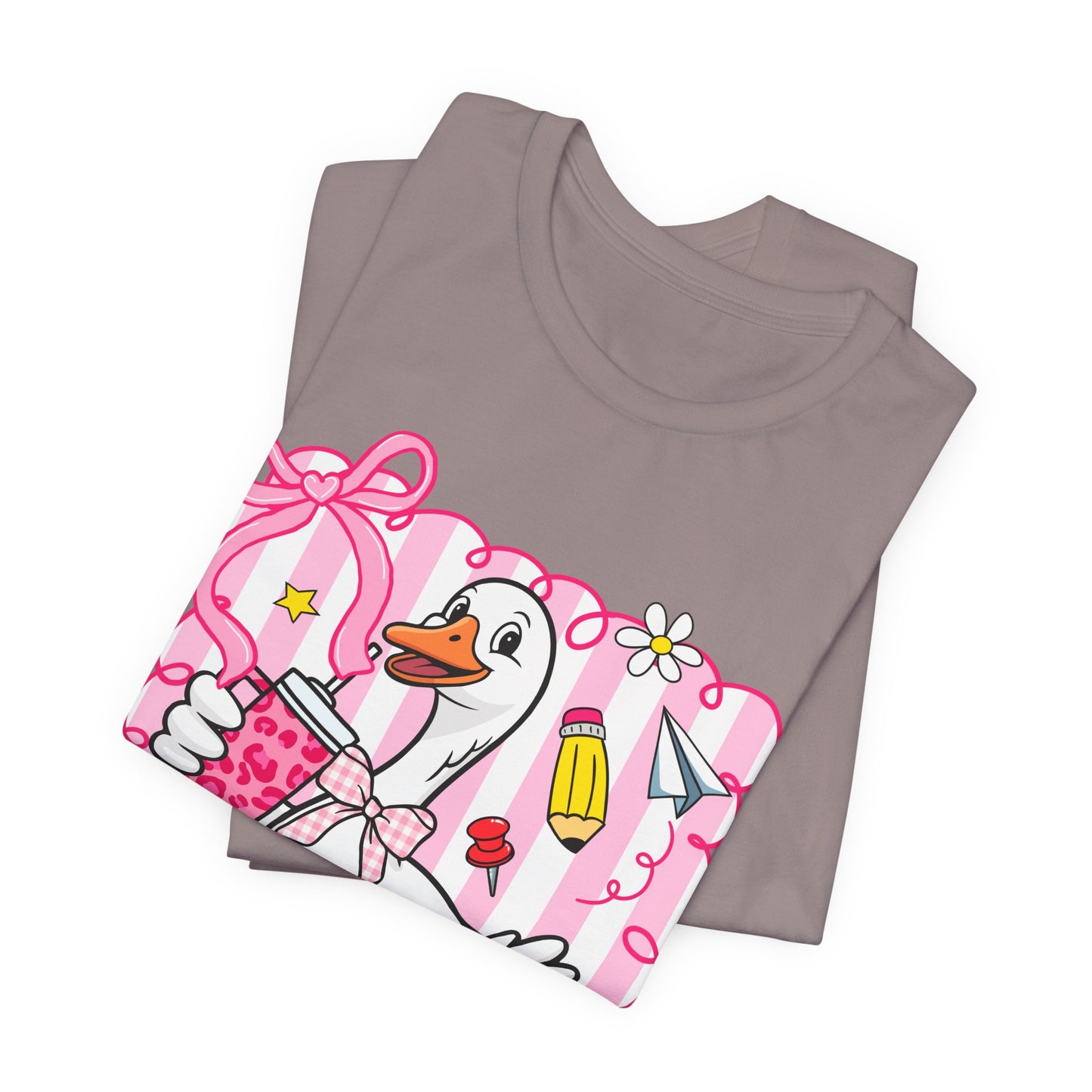 Cute Goose Graphic Tee — School Supplies Back-to-School T-Shirt