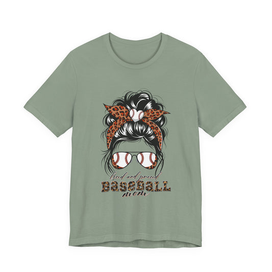 Baseball Mom Graphic Tee — Leopard Hairbow, Sunnies & "Baseball Mom" Text