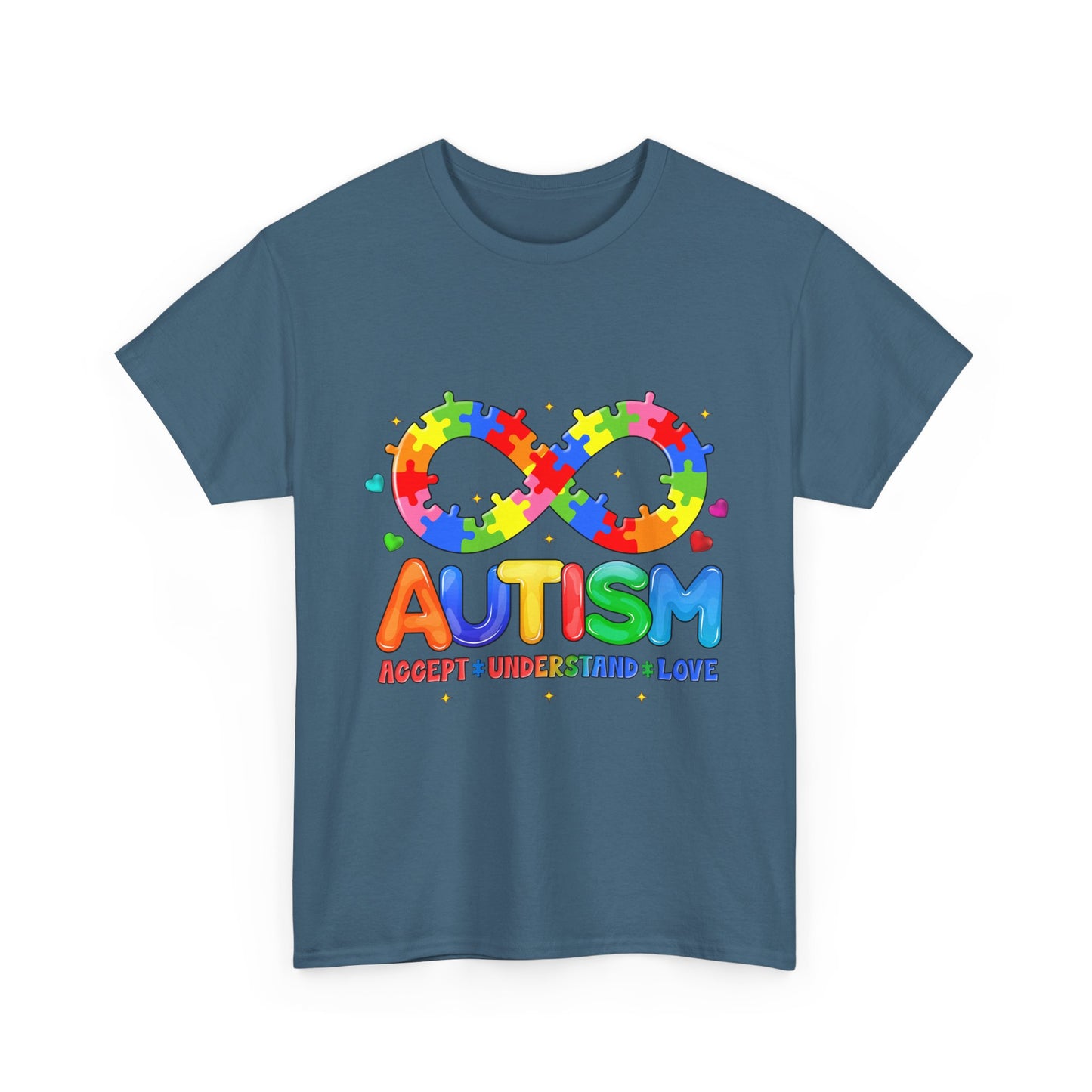 Autism Awareness Puzzle Infinity T-Shirt — Accept Understand Love