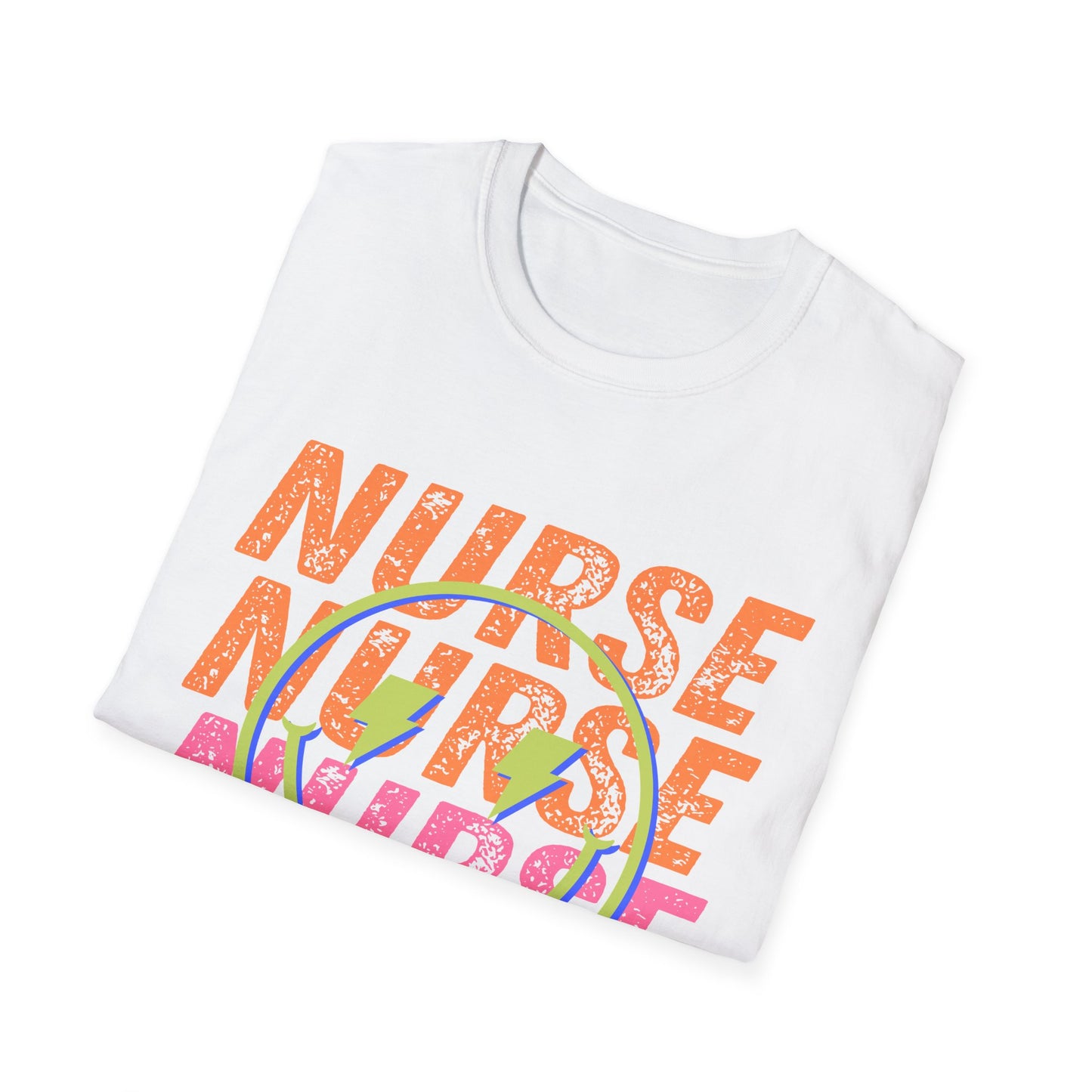 Nurse Repeat Circle Graphic T-Shirt — Colorful Floral Nurse Tee