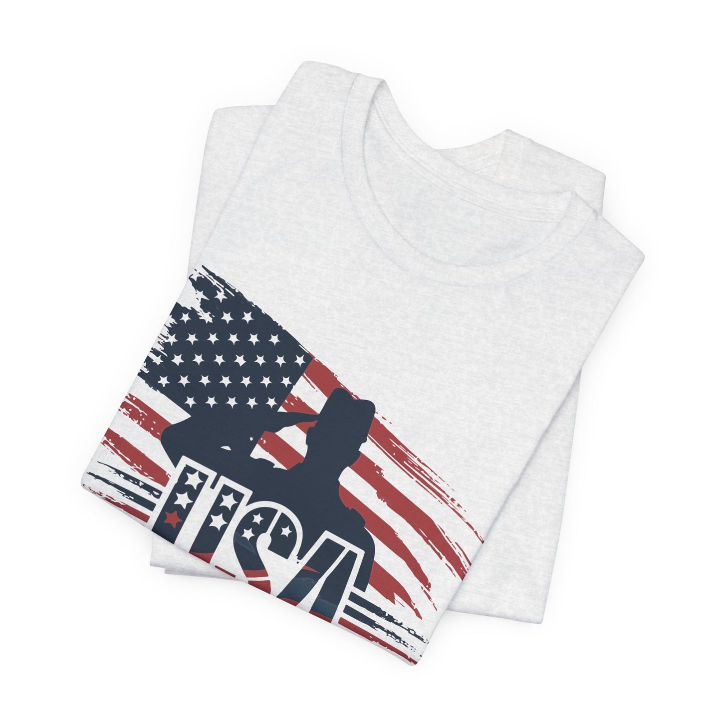 USA Veteran T-Shirt – American Flag Silhouette Patriotic Tee