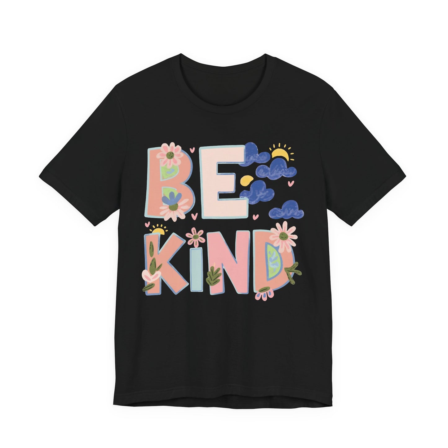 Be Kind Floral Tee — Positive Message Graphic T-Shirt