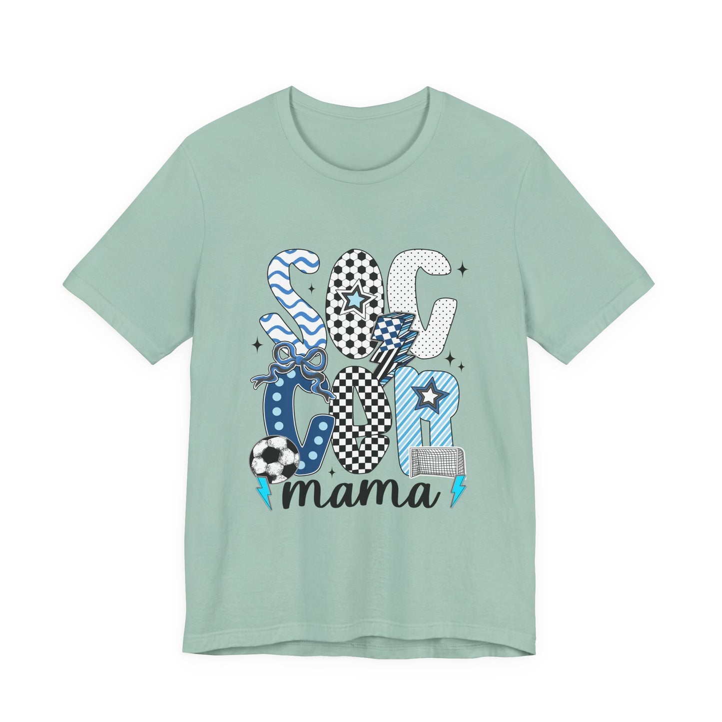 Soccer Mama Graphic Tee — 'Soccer Mama' Blue Patterned Design