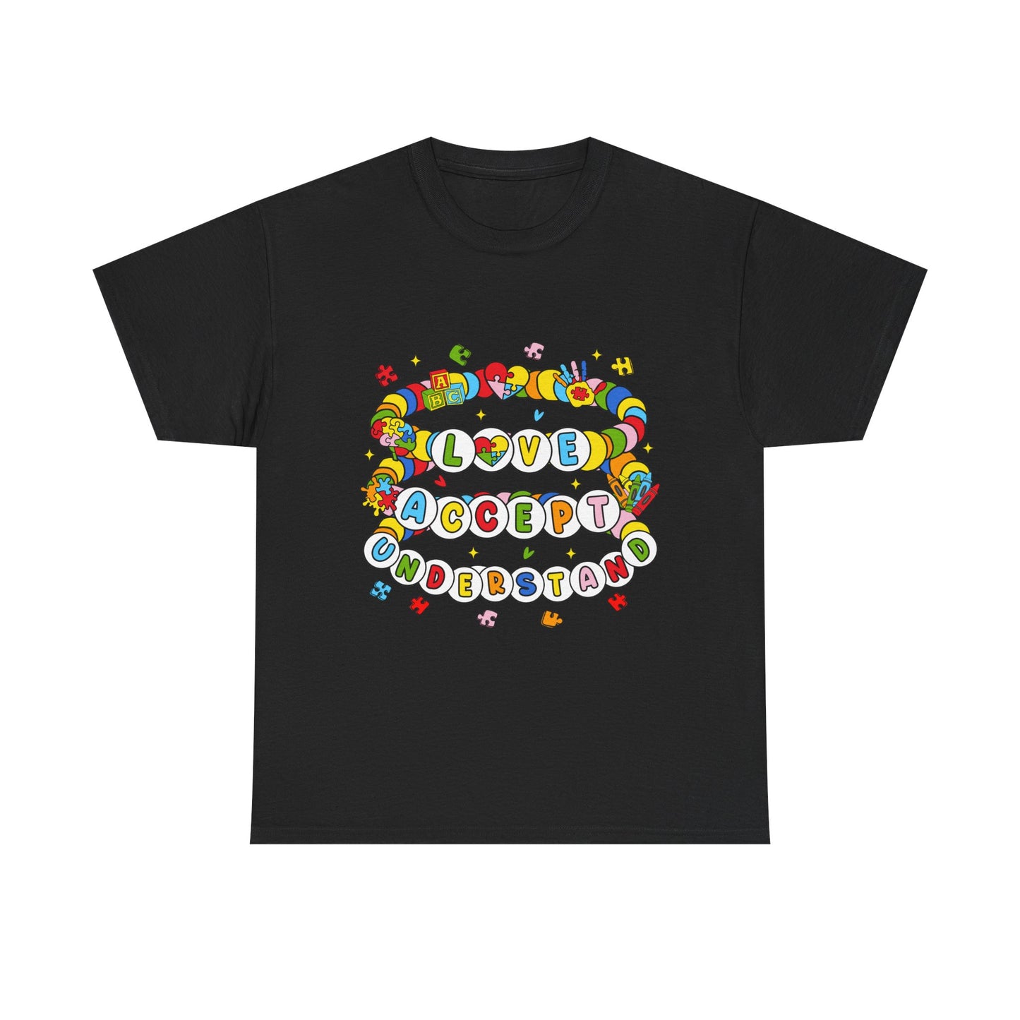 Love Accept Understand T-Shirt — Rainbow Positive Message Tee