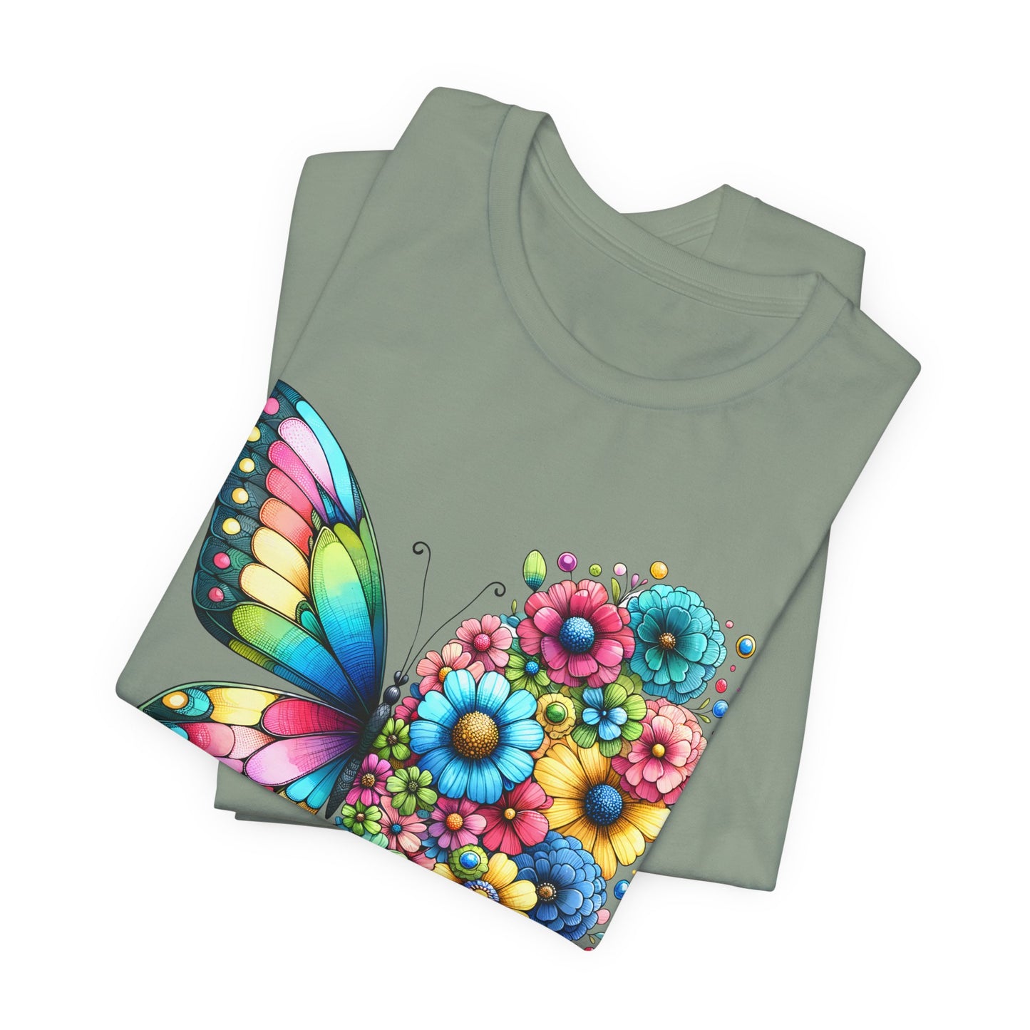Butterfly Floral Tee - "Grow Through What You Go Through" Inspirational Women's T-Shirt