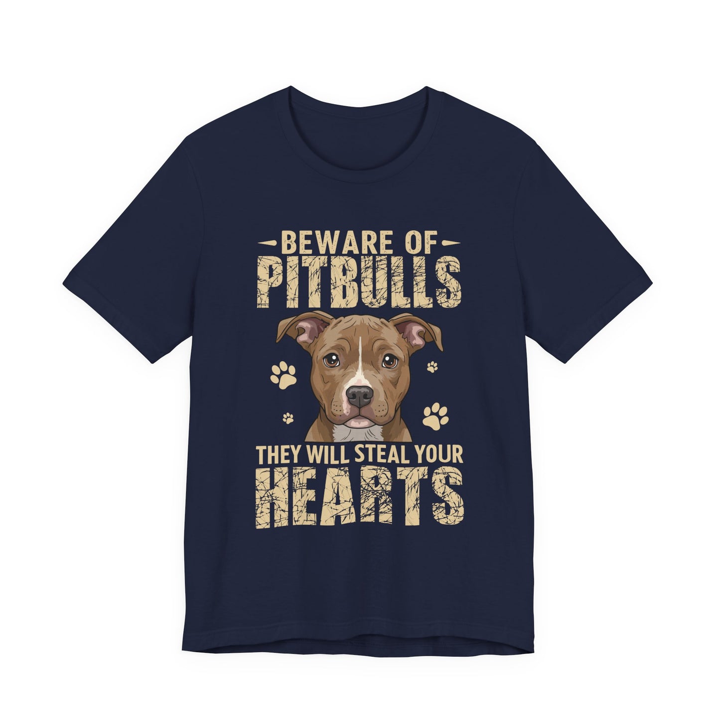 Pitbull Lover T-Shirt — "Beware of Pitbulls They Will Steal Your Hearts" Cute Dog Tee
