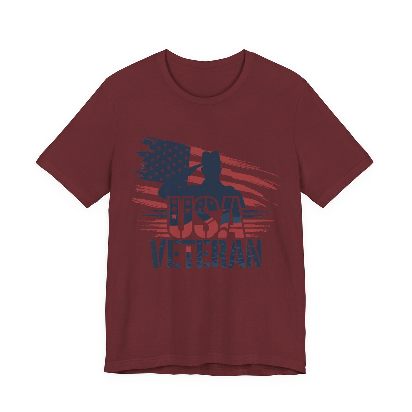 USA Veteran T-Shirt – American Flag Silhouette Patriotic Tee
